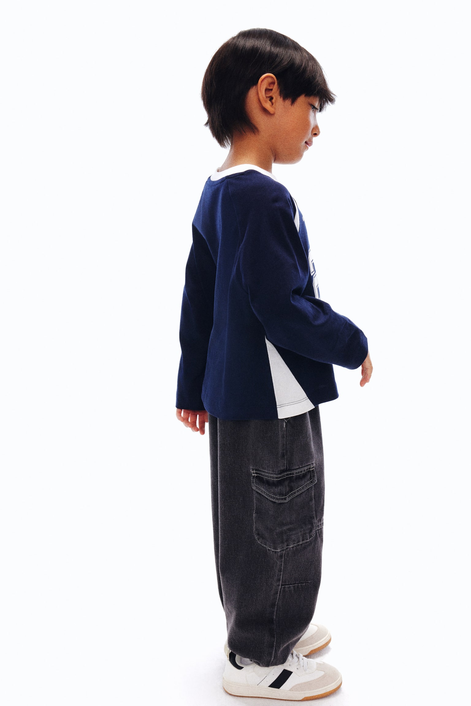 Printed long-sleeved T-shirt - Navy blue/Movement/White/Movement/Light blue/Movement - 4