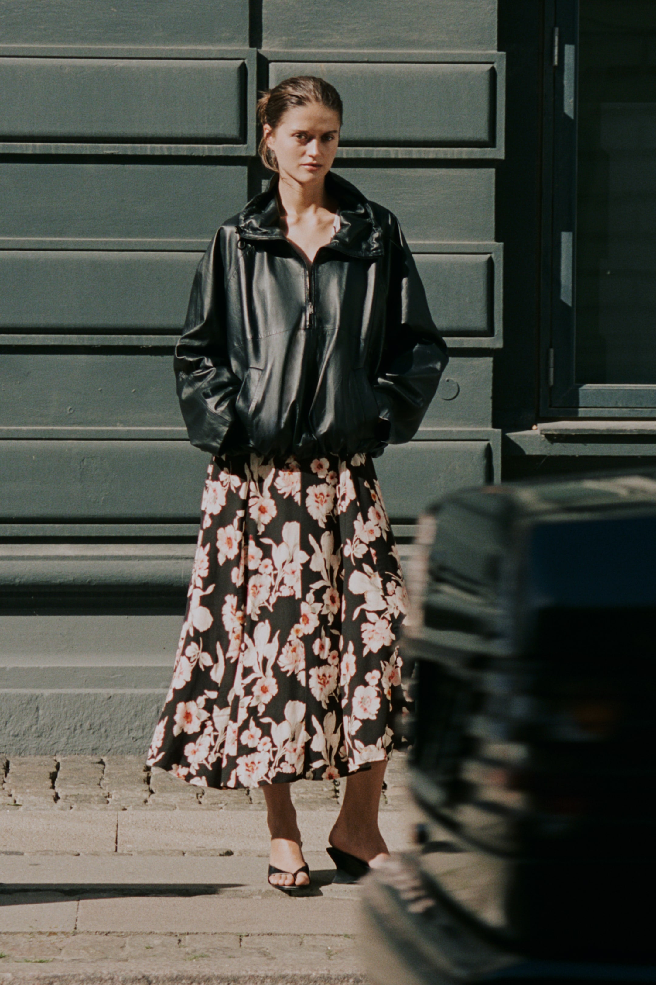 Crêpe Dress with Godet Pleats