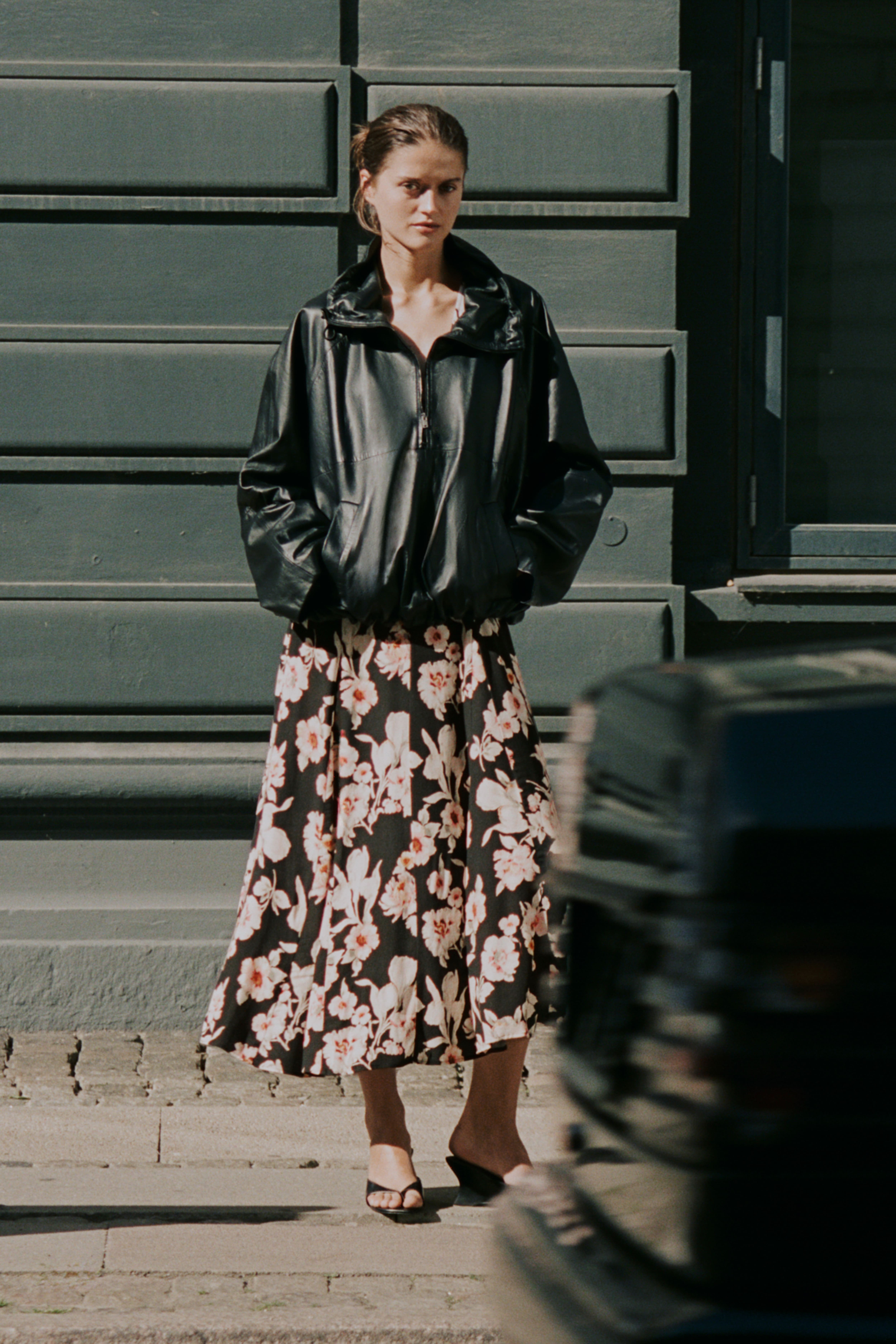 Crêpe Dress with Godet Pleats