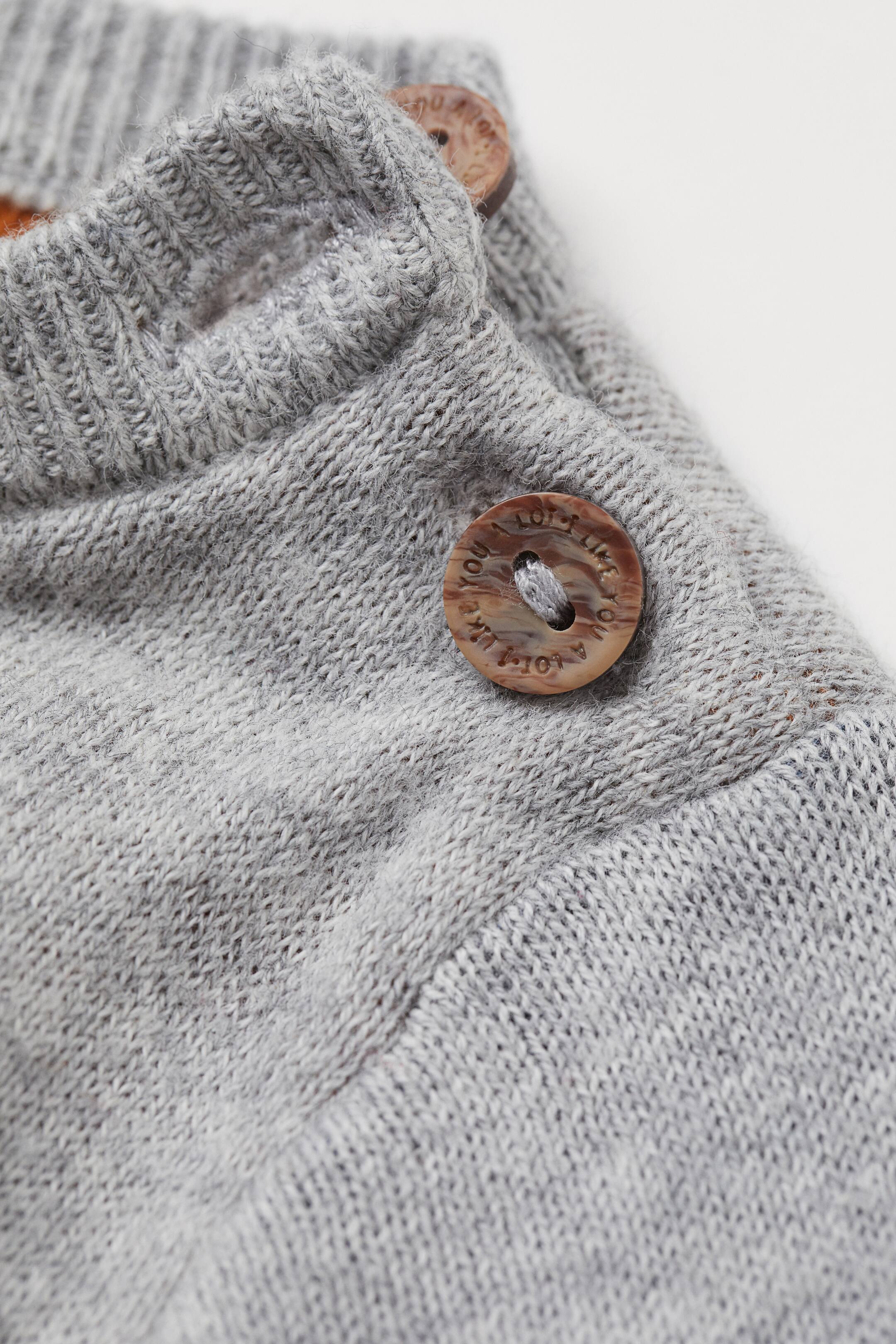 View larger image: Jacquard-knit cotton jumper - Light grey marl/Stars - Kids | H&M HK 2