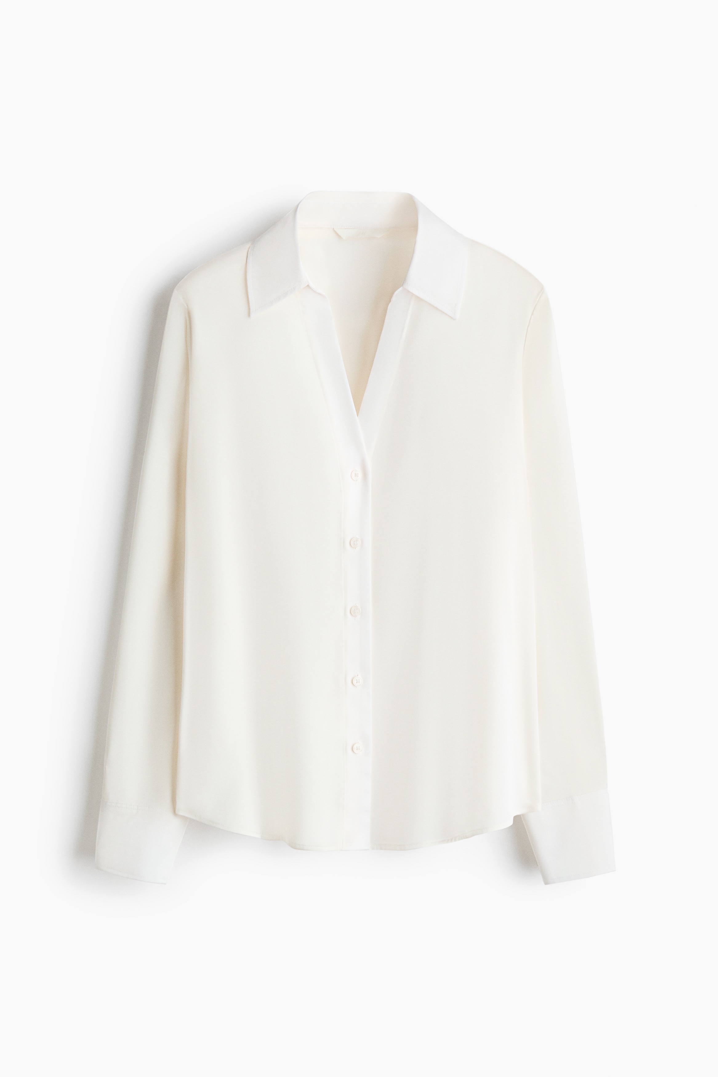 V-neck Blouse - Cream/Dark blue/Black/Light pink/Light blue/Mustard yellow/Grey/Beige/Leopard print/Black/White stripe/Khaki green/White/Stripe/Light greige/Grey/Dusty rose