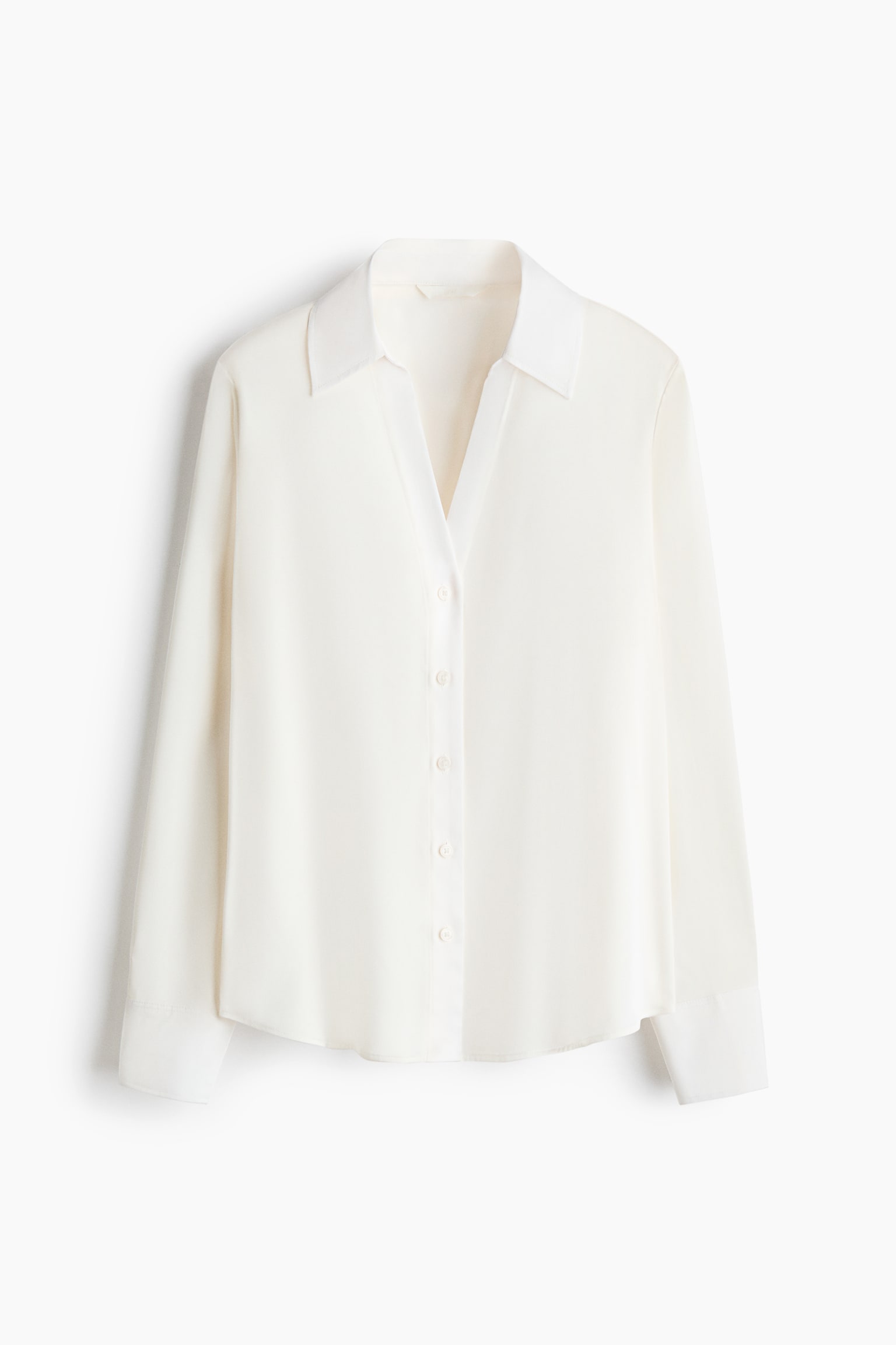V-neck Blouse - Cream/Black/Dark blue/Light pink/Light blue/Mustard yellow/Grey/Beige/Leopard print/Khaki green/White/Stripe/Black/White stripe/Grey/Dusty rose - 1