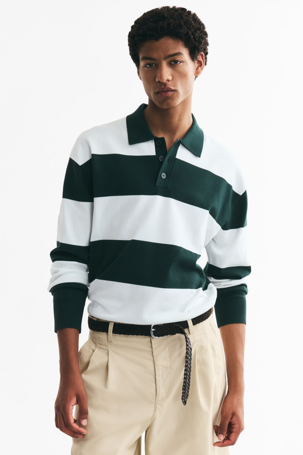 Loose Fit Knitted Polo Jumper