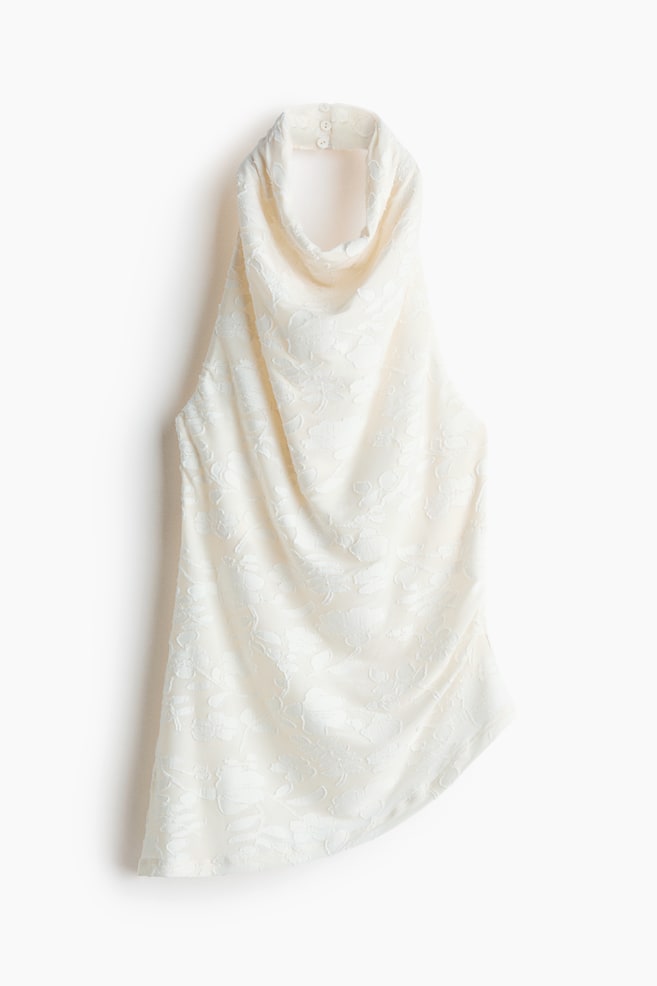 Halterneck top - White/Black - 1