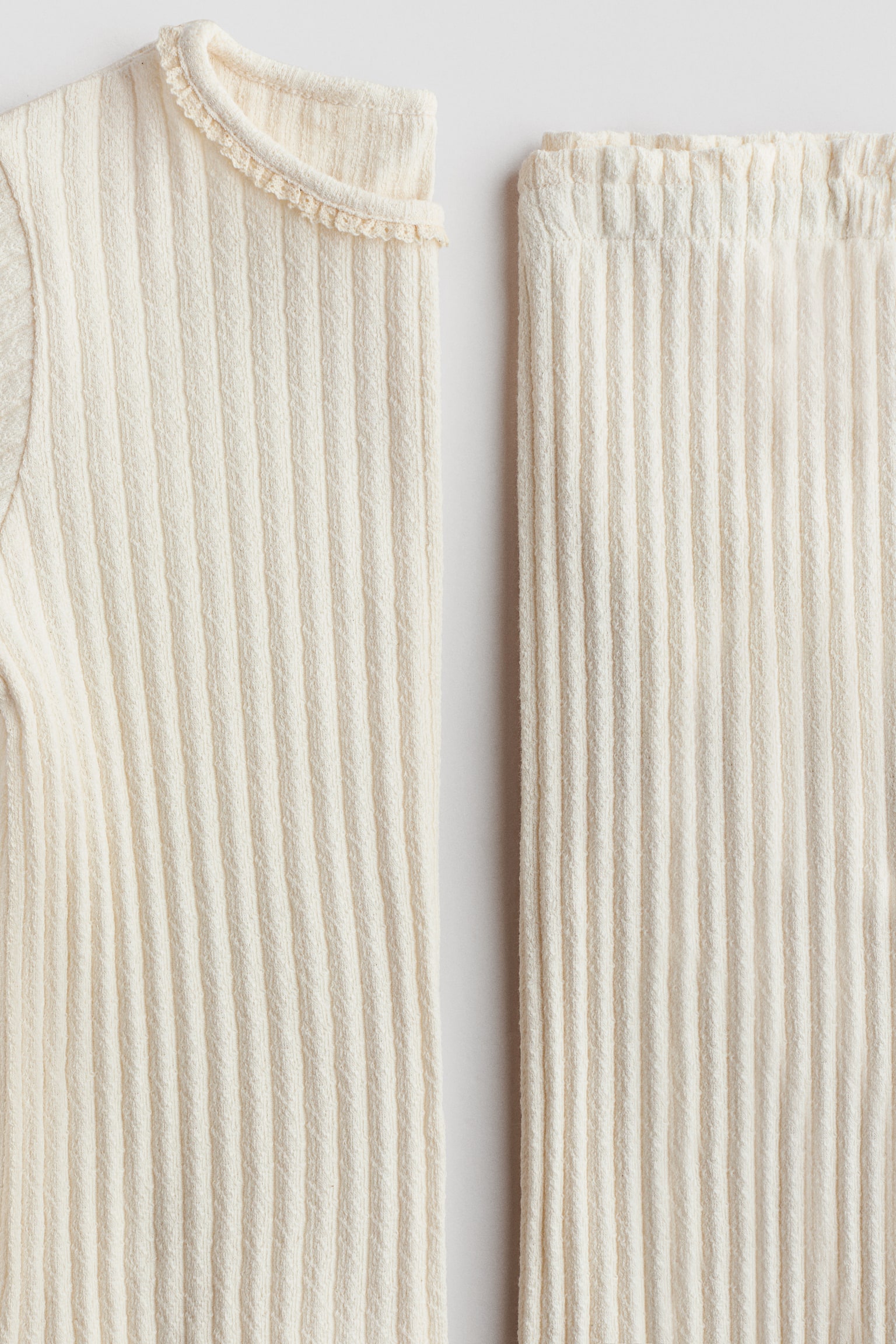 2-piece ribbed cotton set - Light beige - 3