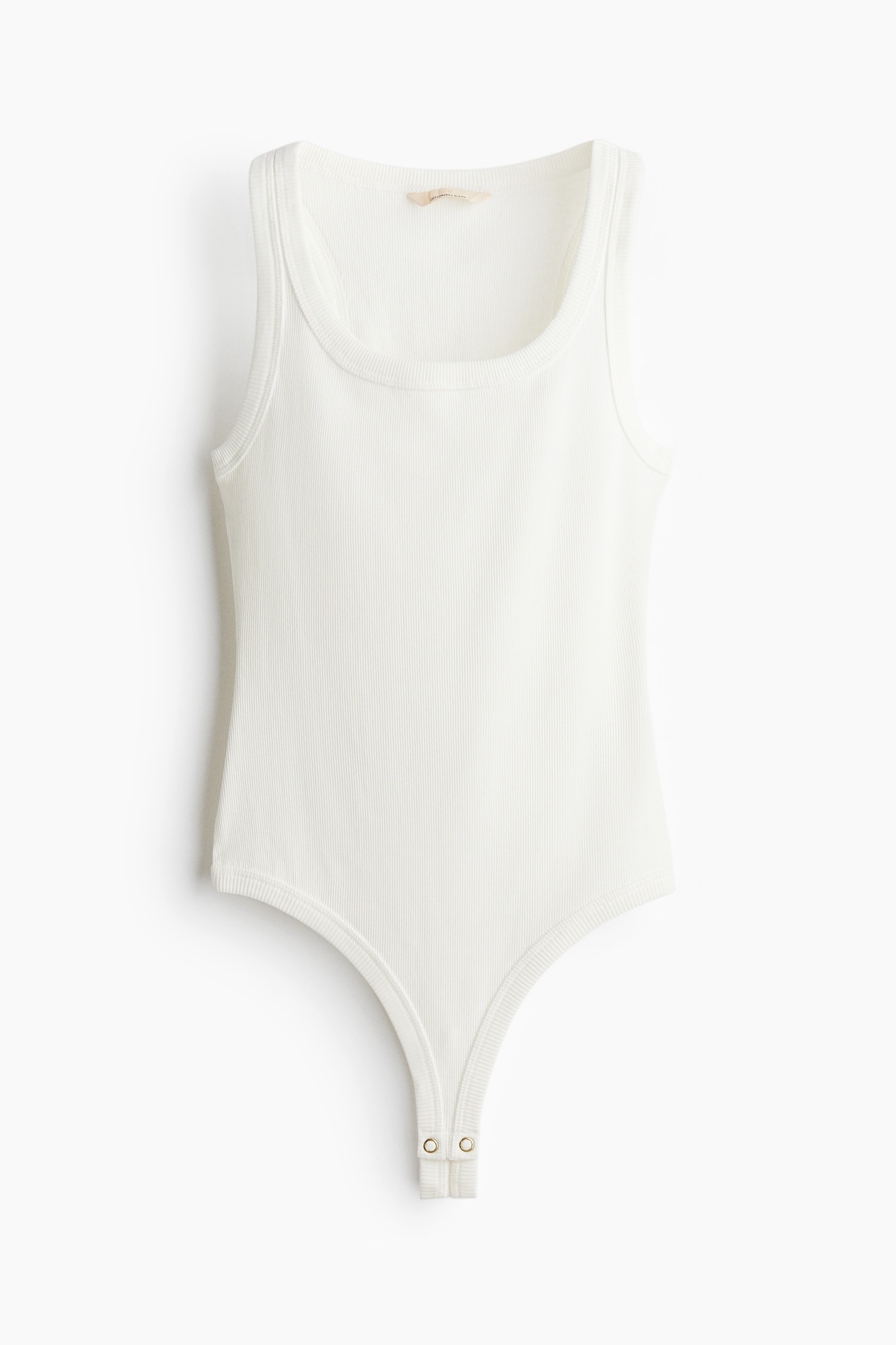 Silk-blend ribbed thong body - Cream/Black