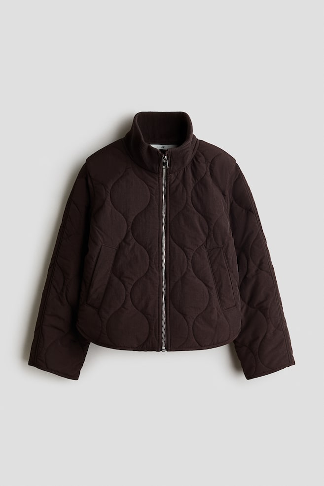 Quilted jacket - Dark brown/Black - 1