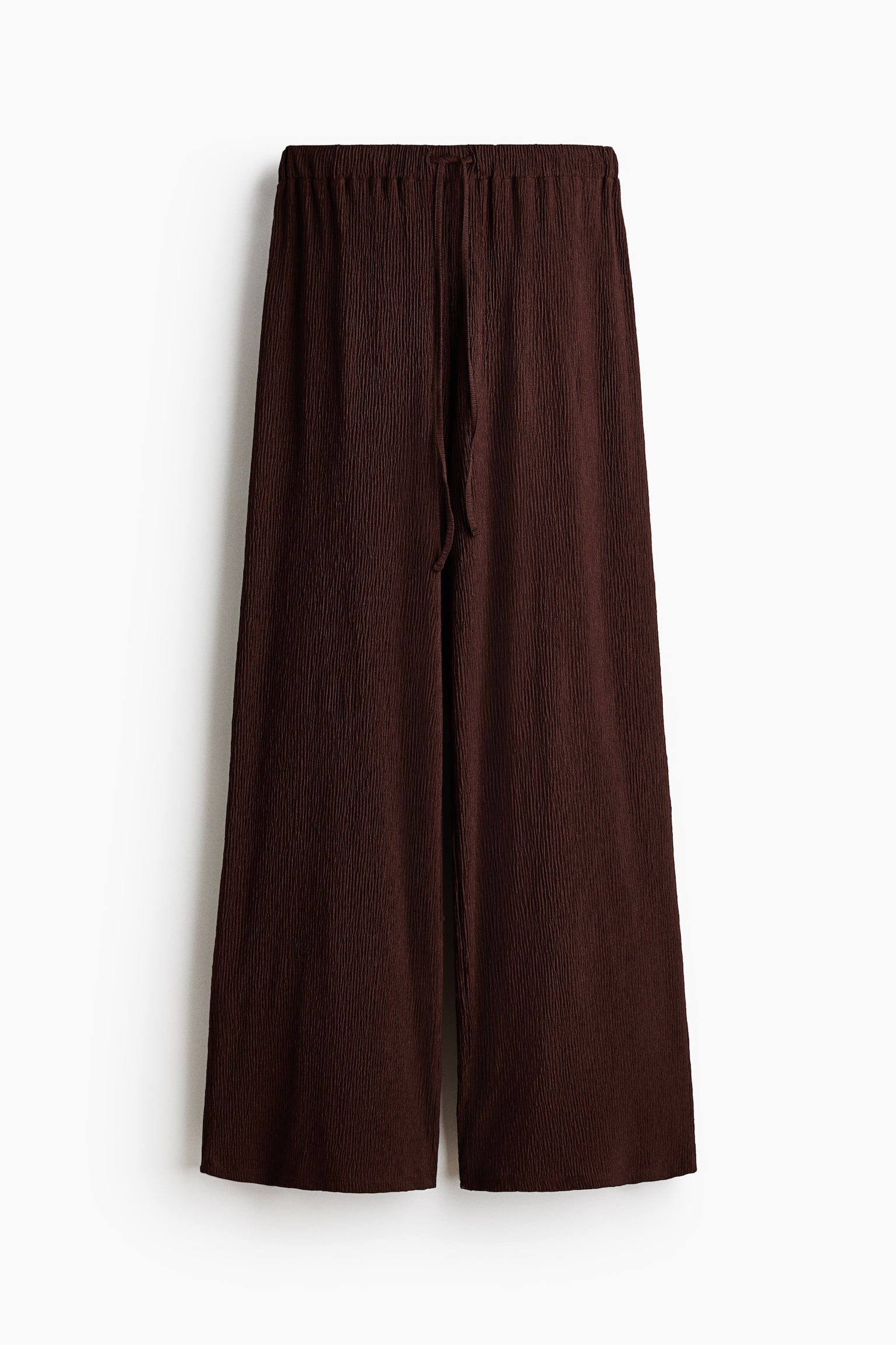 Crinkled drawstring trousers - Dark brown/Black/Dusty pink - 1