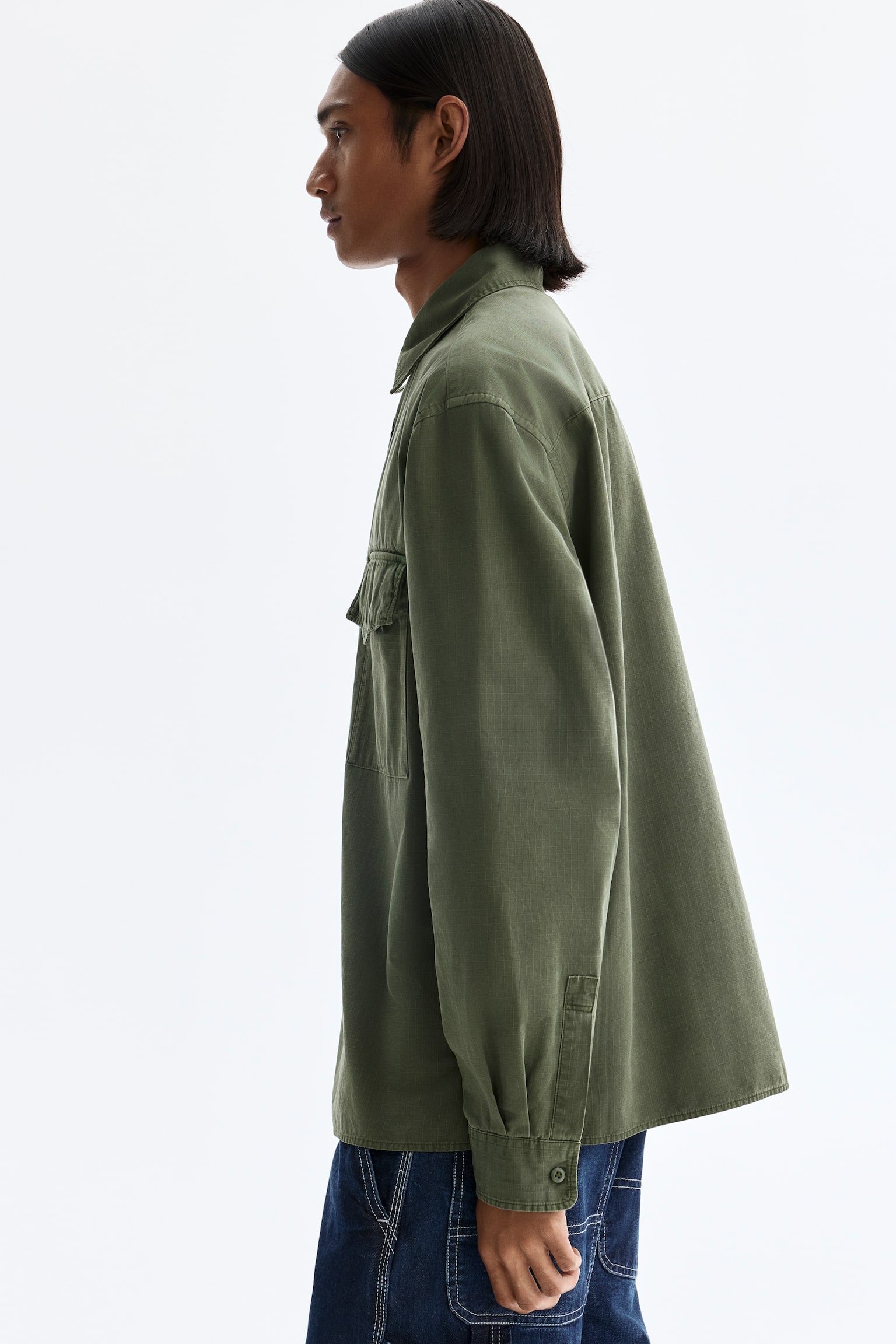 Regular-Fit Utility Shirt - Dark khaki green - 5