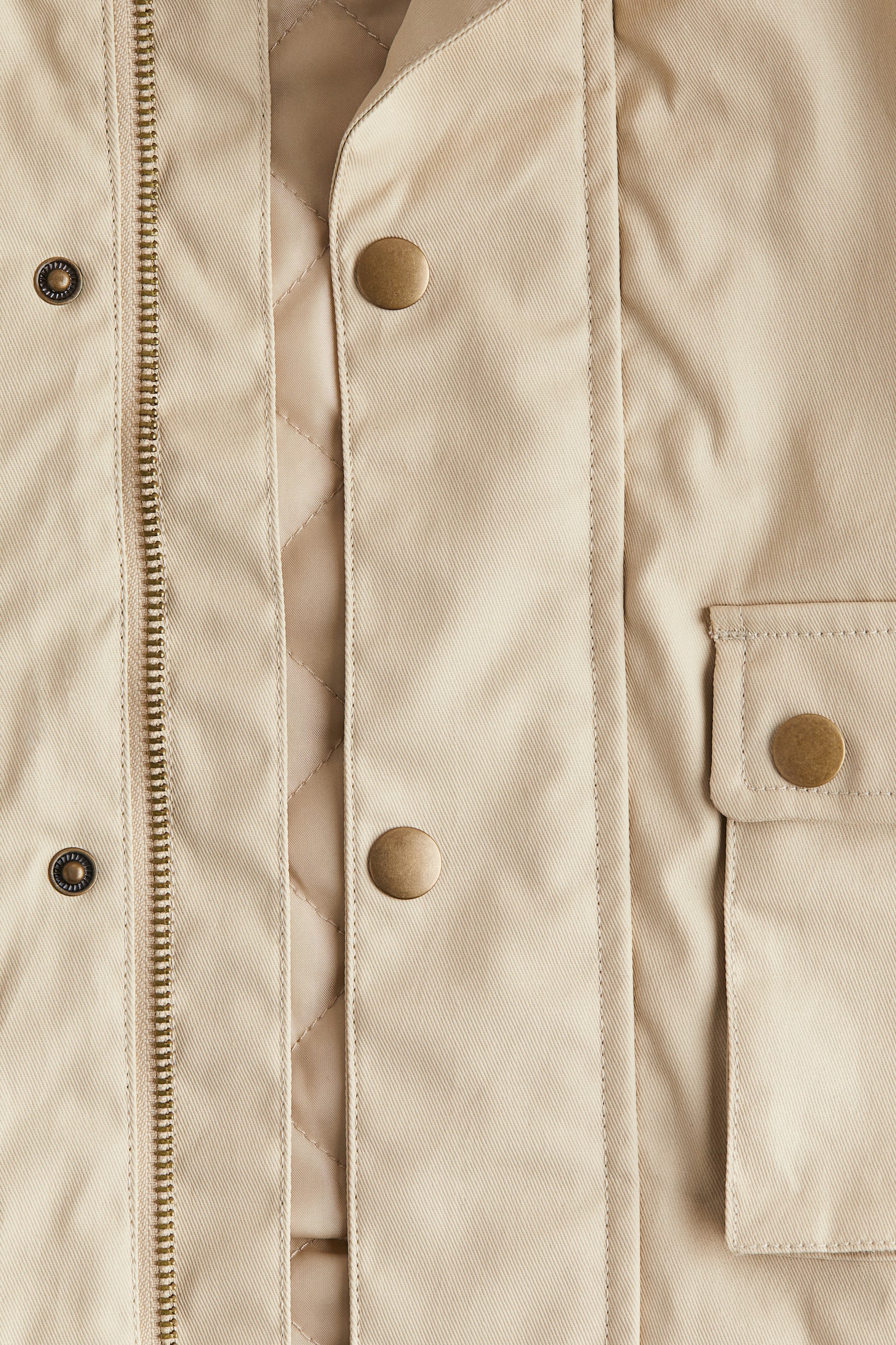 Waxed twill jacket - Light beige/Green - 3