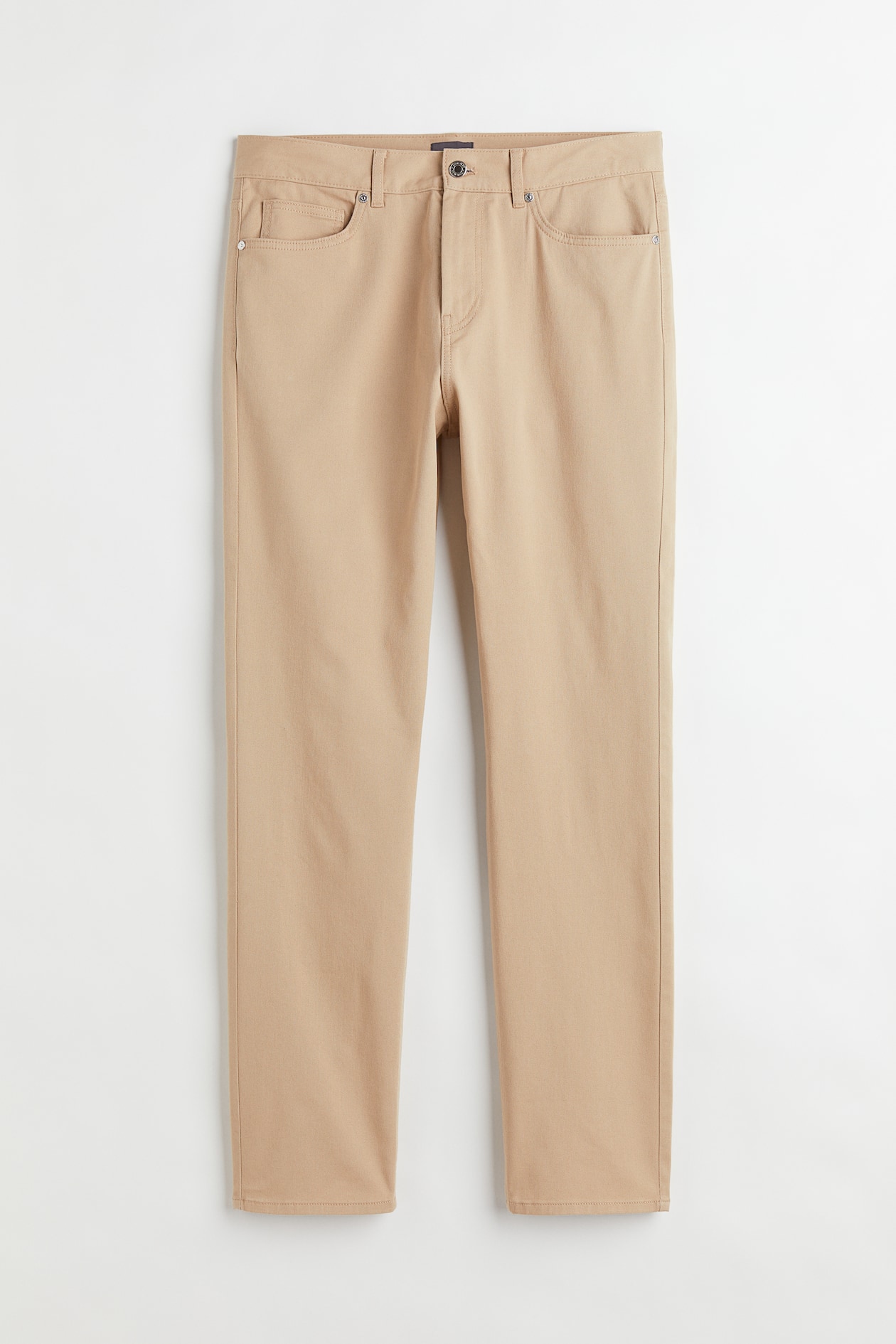 Slim Fit Cotton Twill Pants - Beige - Men | H&M US