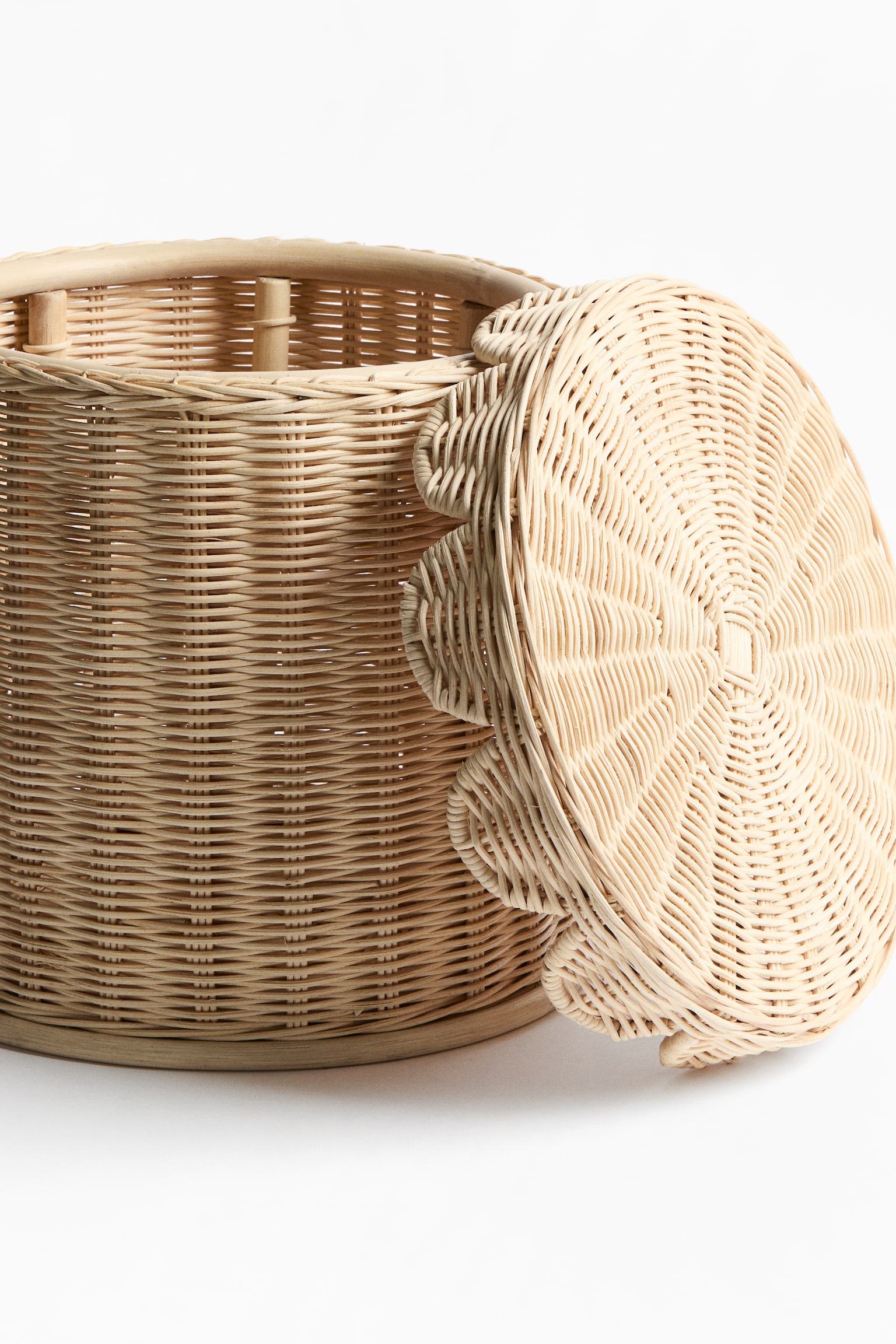 Handmade rattan storage stool - Beige - 3