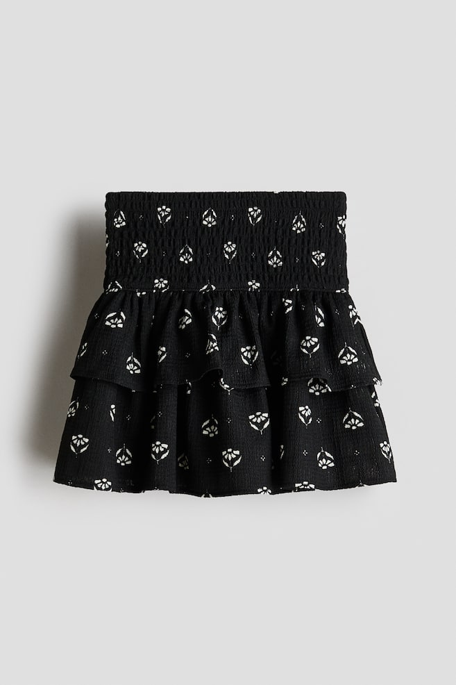 Falda corrugada con capas - Negro/Floreado/Crema/Lunares/Rosa/Floreado/Azul marino/Floreado blanco - 1