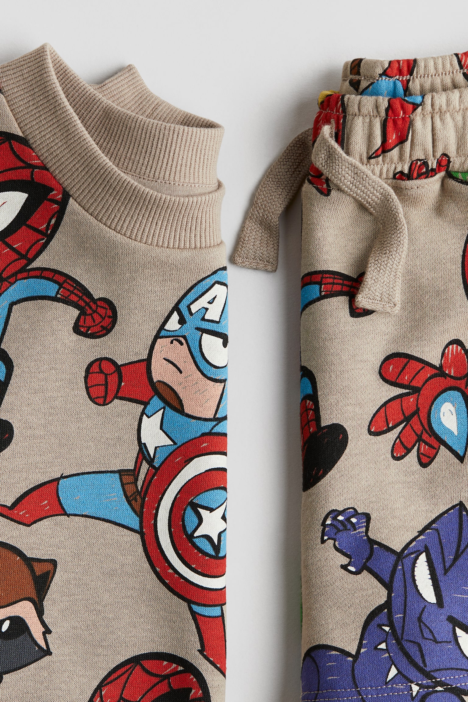 2-piece printed sweatshirt set - Beige/Marvel Comics/Black/Spider-Man/Natural white/Spider-Man - 2