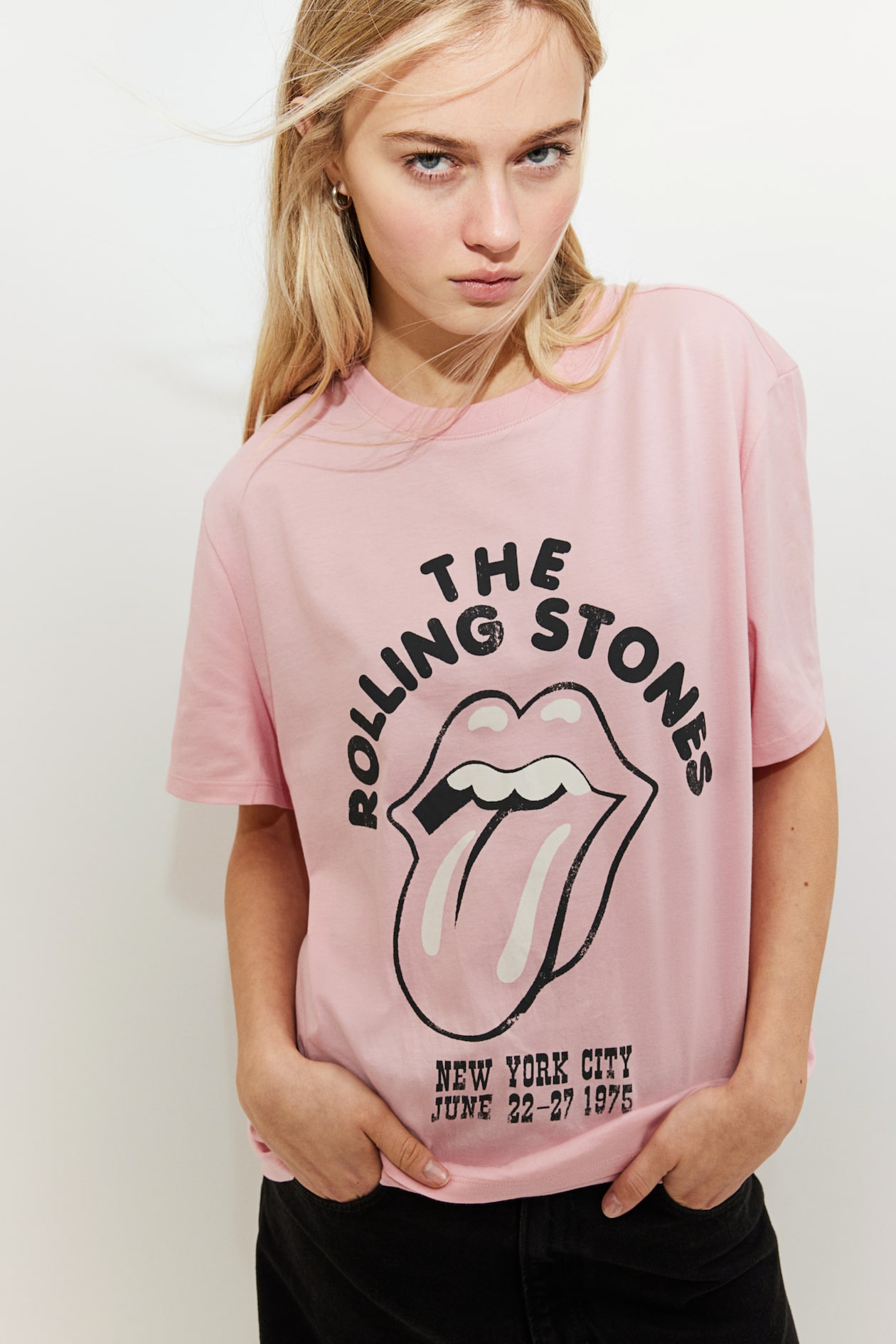 Clothing T Shirt Femme Rolling Stones Printed T-shirt Light Pink