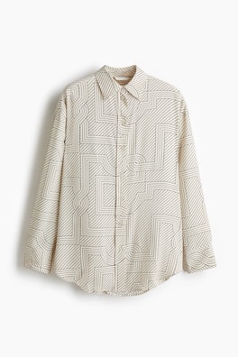 Oversized skjorta med tryck