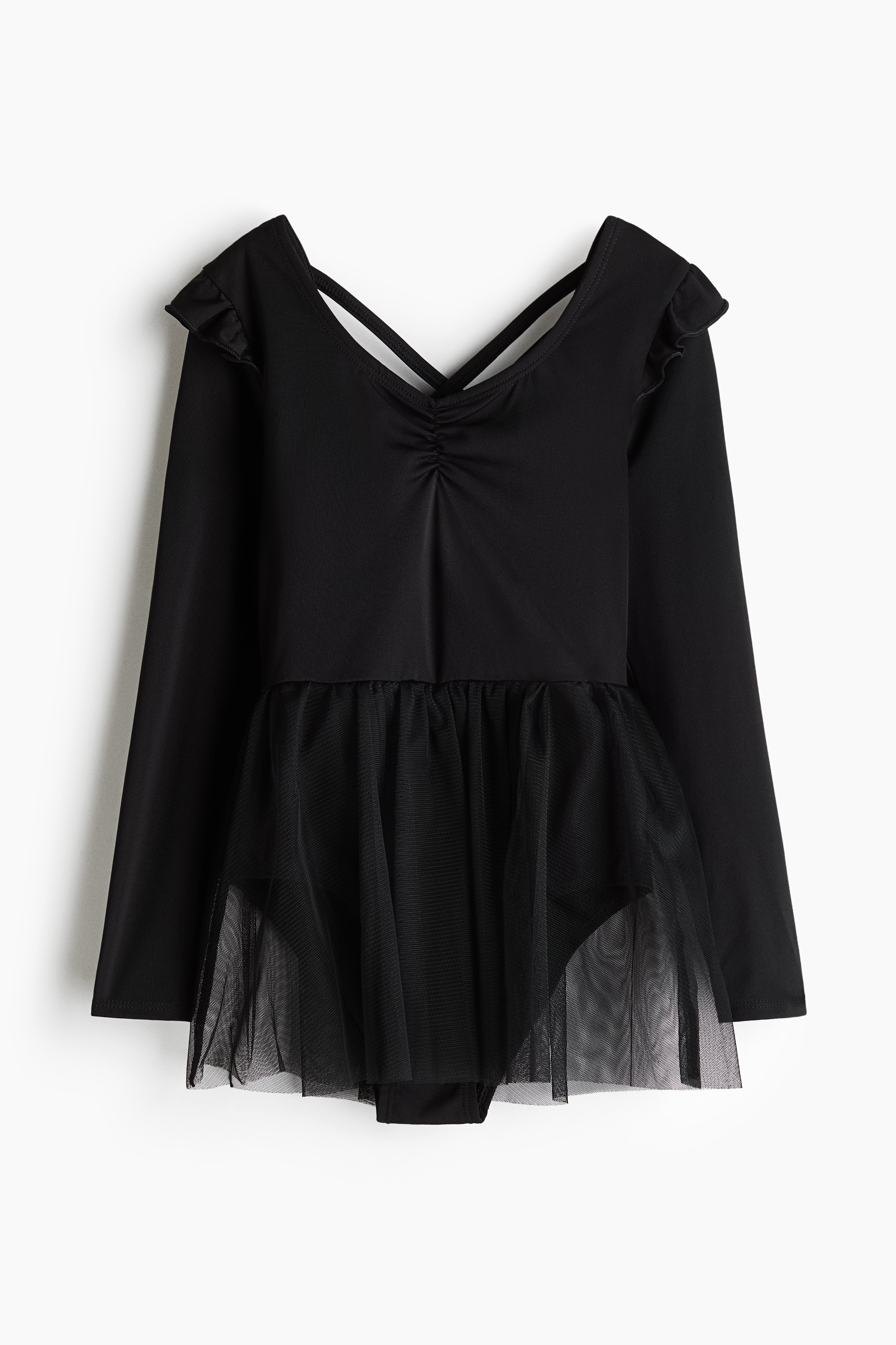 Tulle-skirt dance leotard with DryMove™ - Black