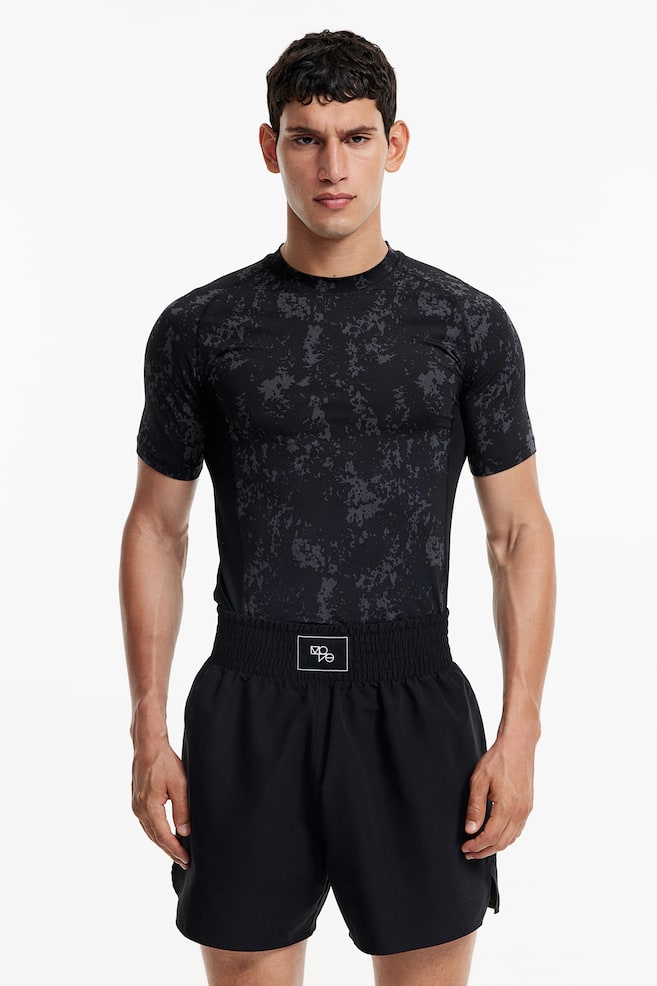 DryMove™ Trenings-T-shirt - Mørk grå/Mønstret/Sort/Mørk grå/Hvit - 1