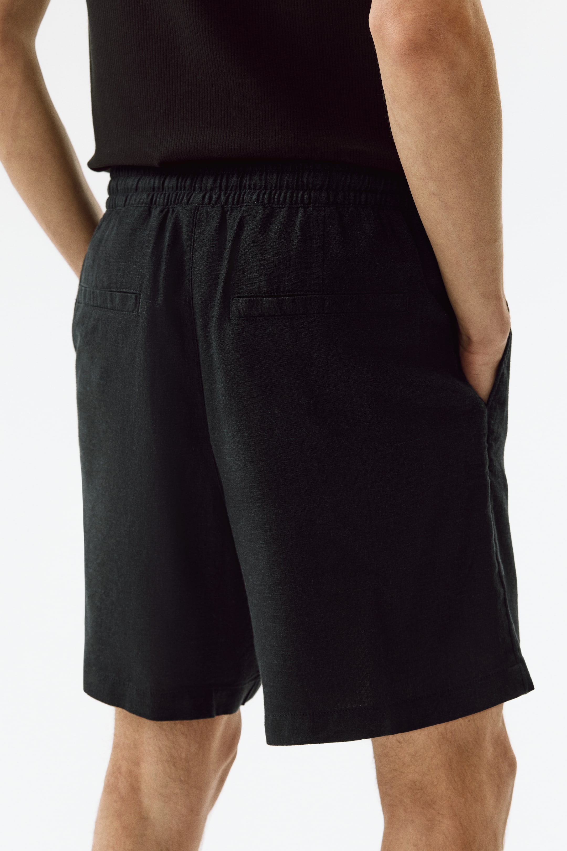 Мужские шорты H&M Relaxed-Fit Linen-Blend Shorts — фото 3