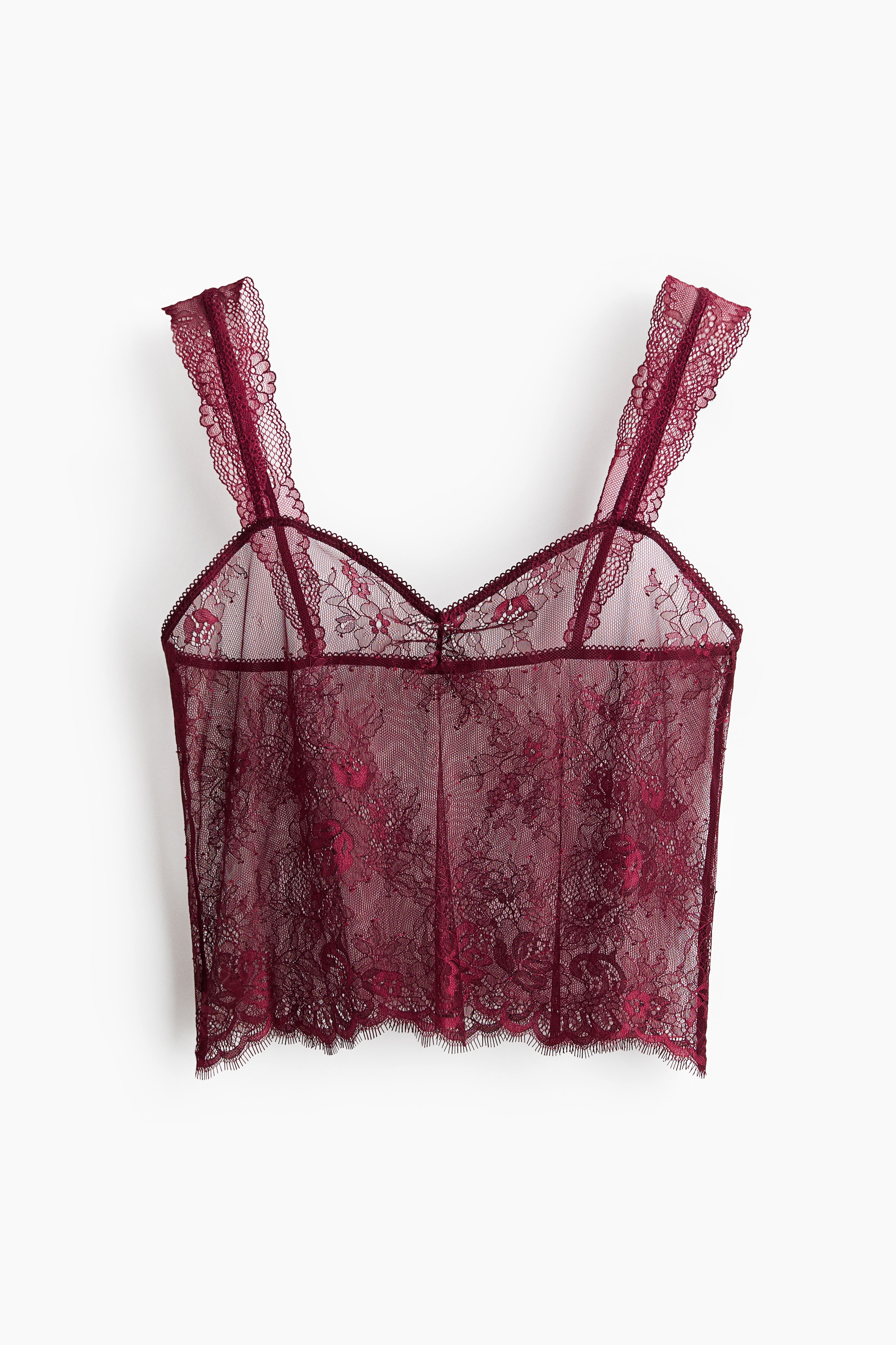 Short Lace Top - Dark red