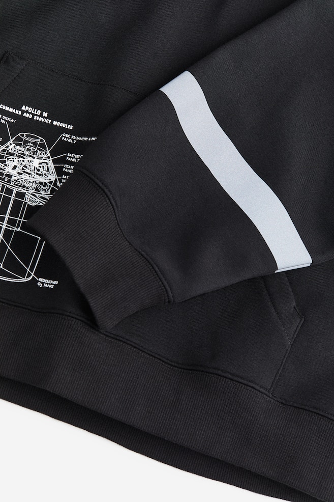 Oversized Fit Printed hoodie - Black/NASA/White/NASA - 4