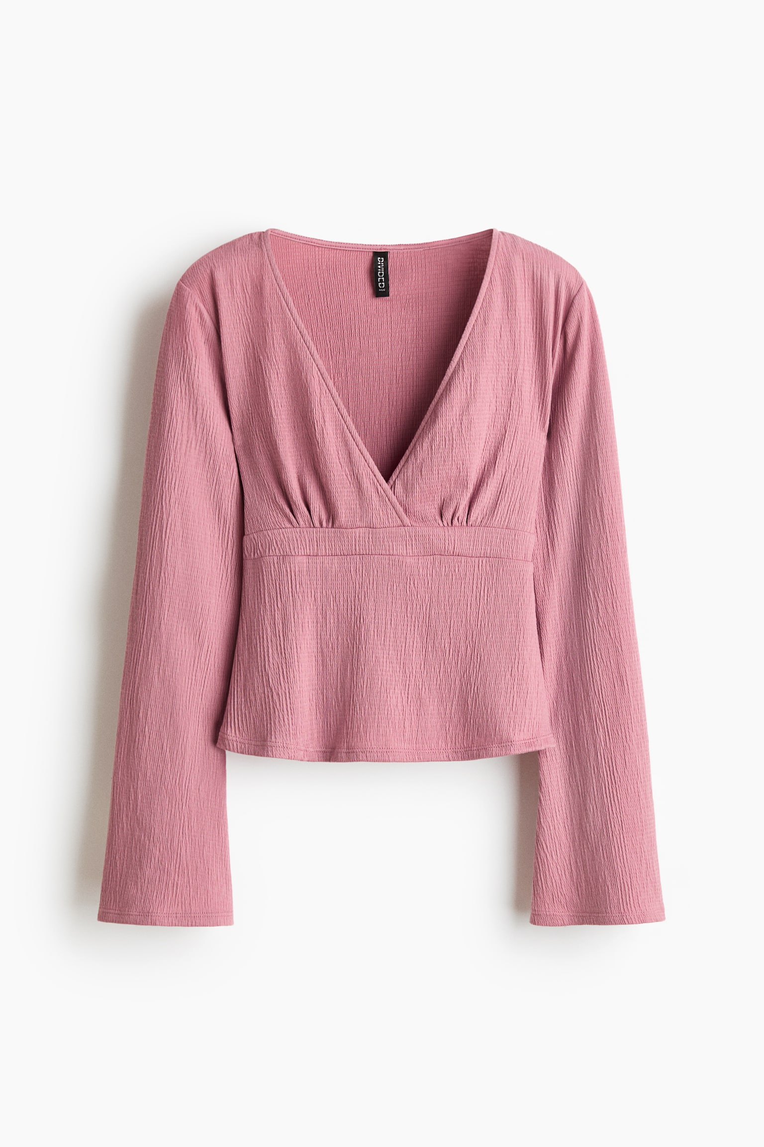 Textured-knit tie-detail top - Pink/Navy blue