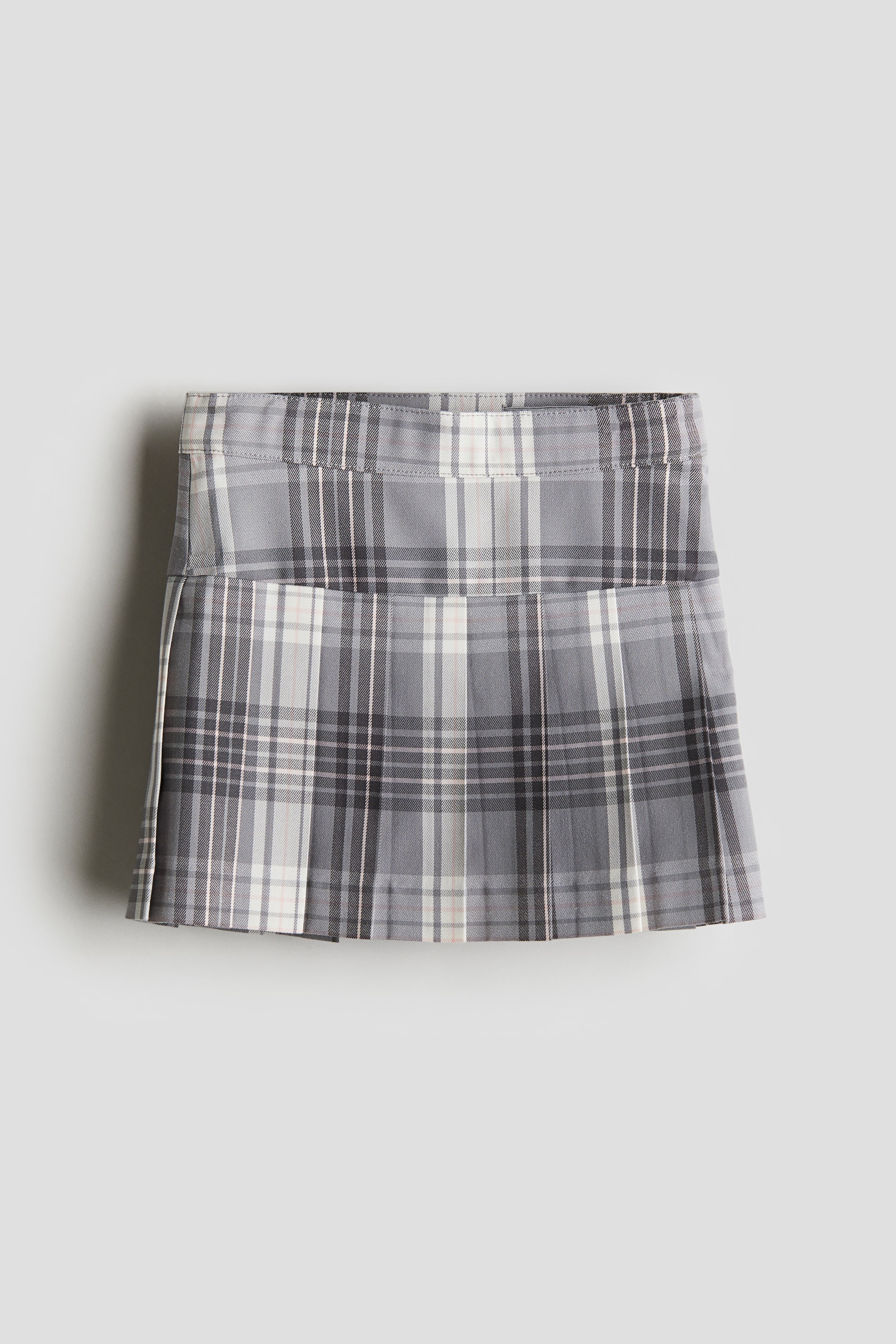 View larger image: Pleated Skirt - Grey/Check - Kids | H&M AU 1
