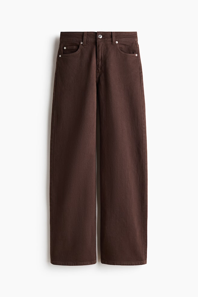 Wide High Waist Jeans - Dark brown/White/Light denim blue/Light denim blue/Navy denim blue/Light denim blue/Denim blue/Denim blue/Dark denim blue/Washed denim blue/Light denim blue/Dark brown/Light denim blue/White/Navy denim blue/Dark denim grey/Denim blue/Dark denim blue - 1