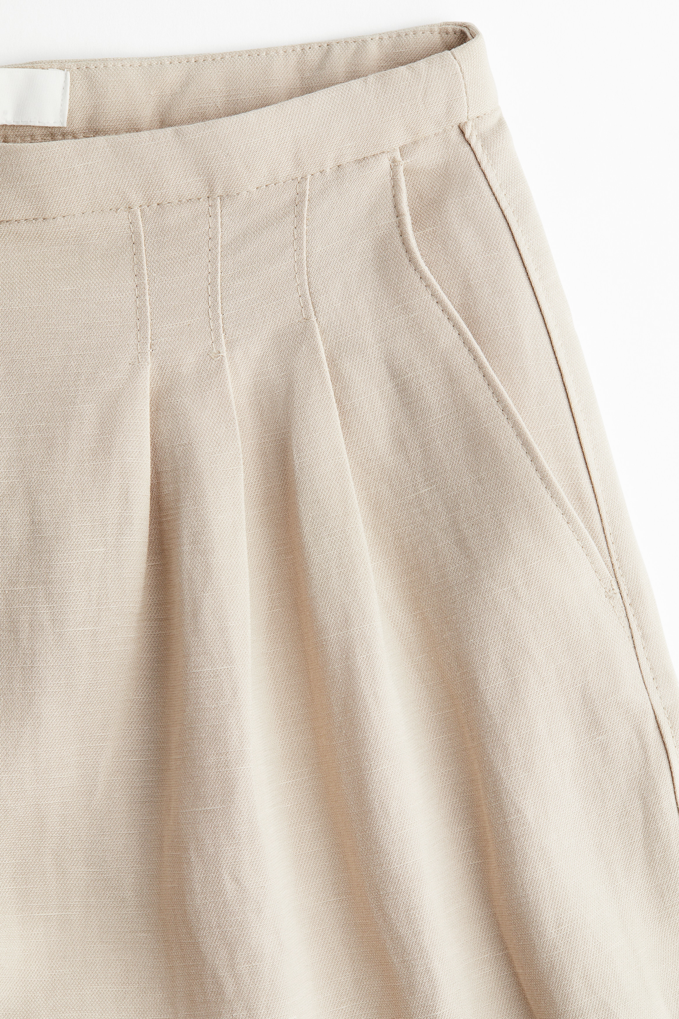 Wide linen-blend trousers