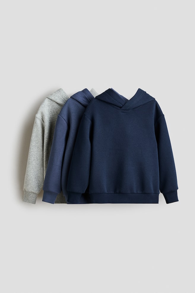 3-pack Hoodies - Navy blue/blue/Light turquoise/black - 1