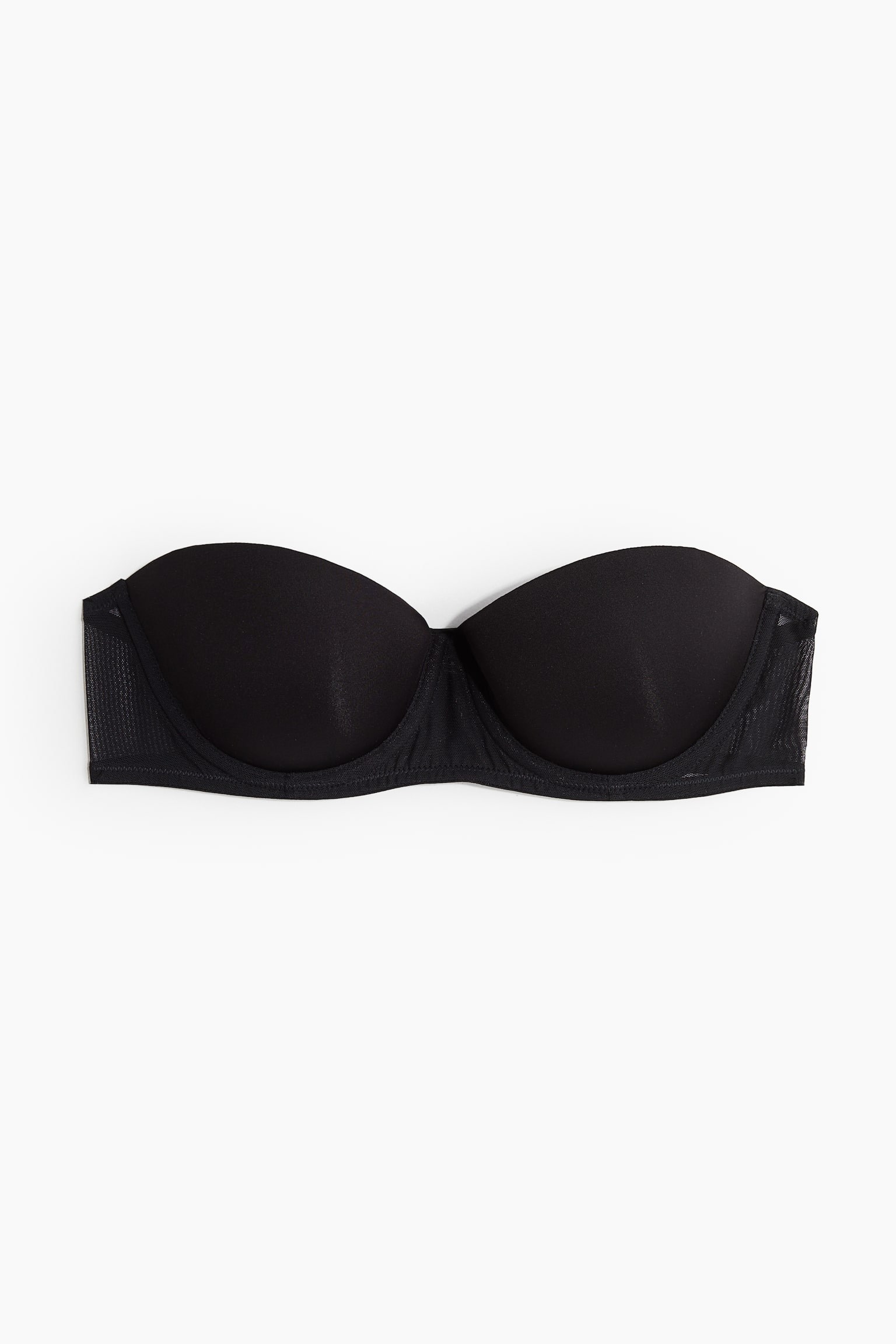 Padded microfibre balconette bra - Black - 1