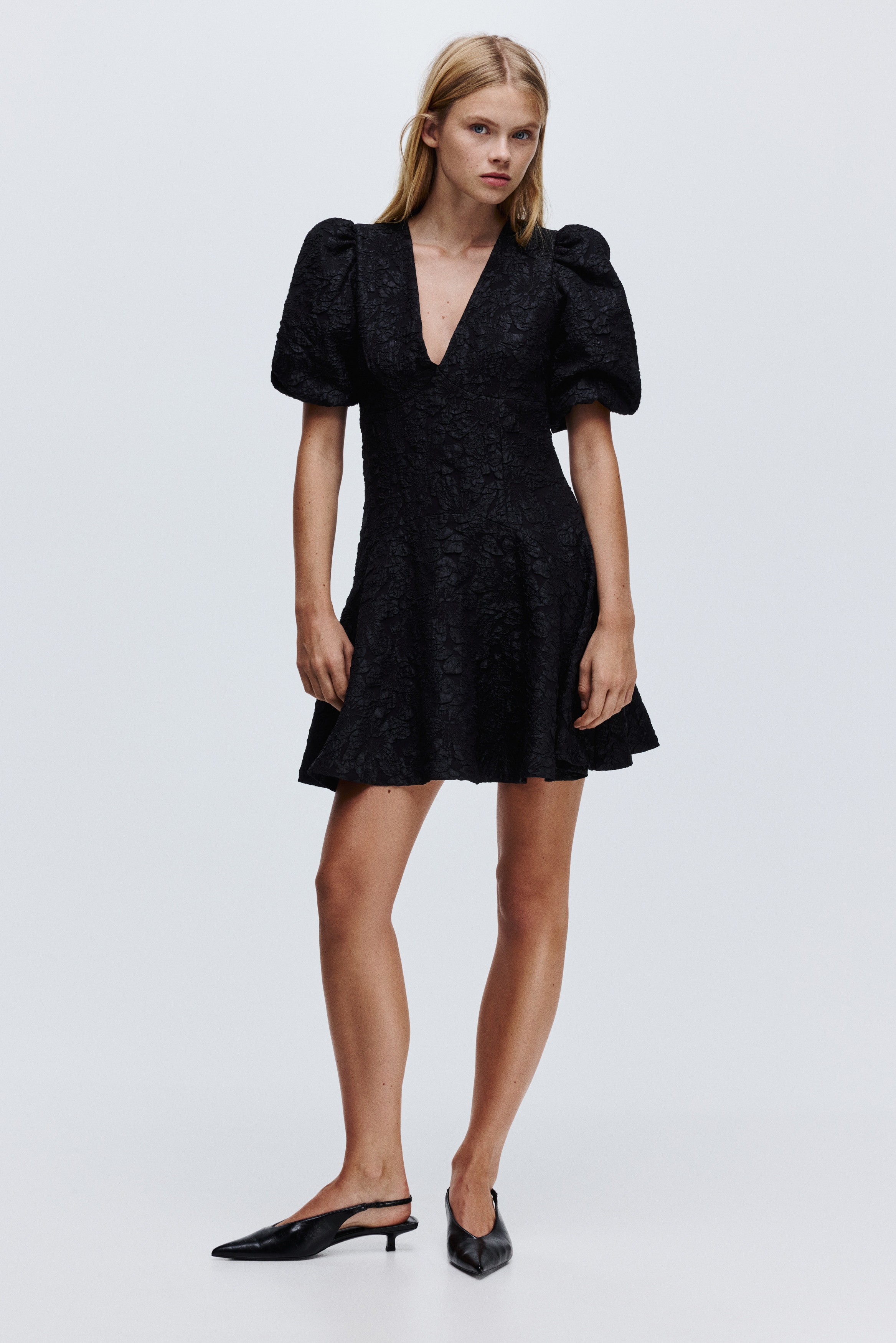 Women's Red Puff-Sleeved Dress | H&M US
