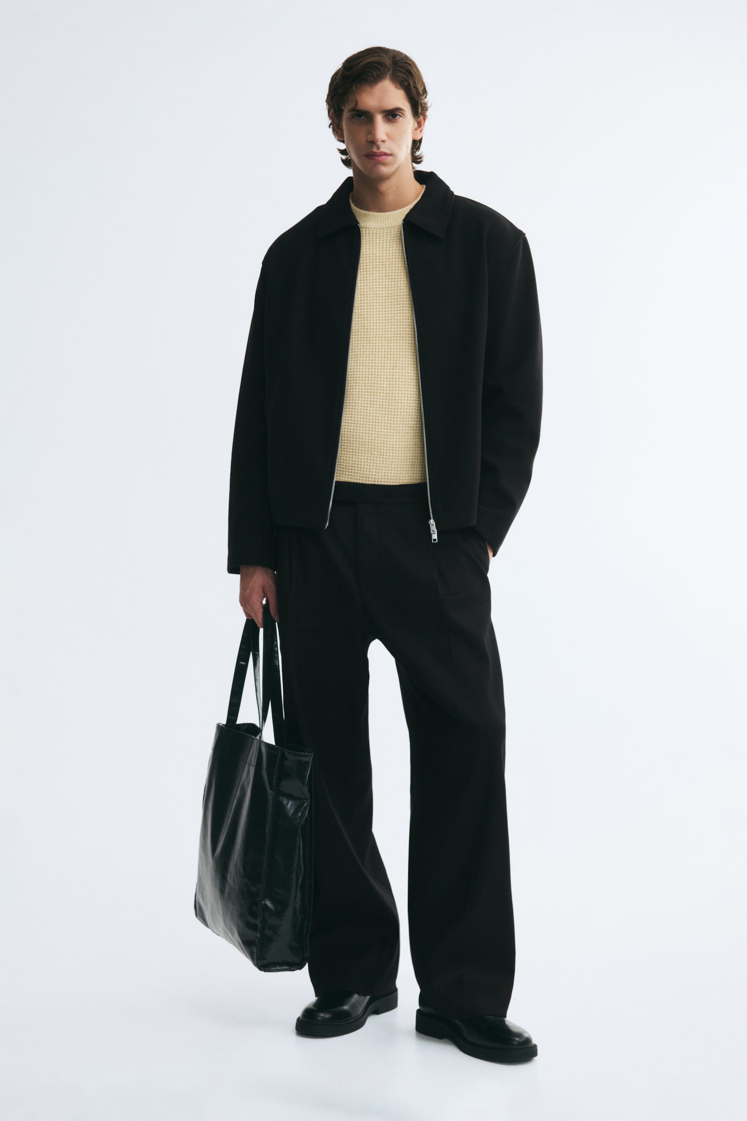 Мужская рубашка H&M Overshirt, цвет: Чёрный — фото 3