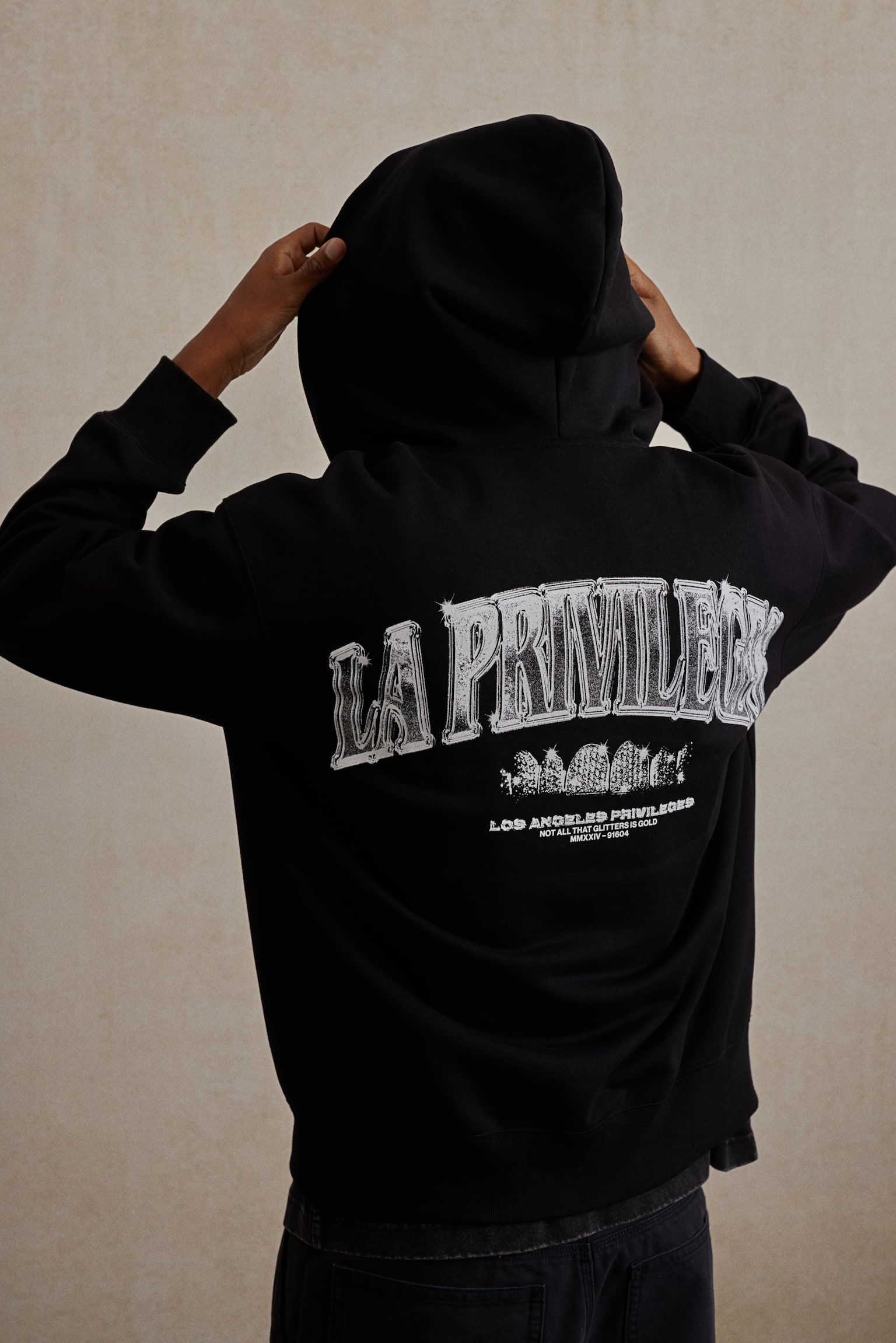 Relaxed Fit Zip-through hoodie - Black/LA Privileges/White/Royale - 5