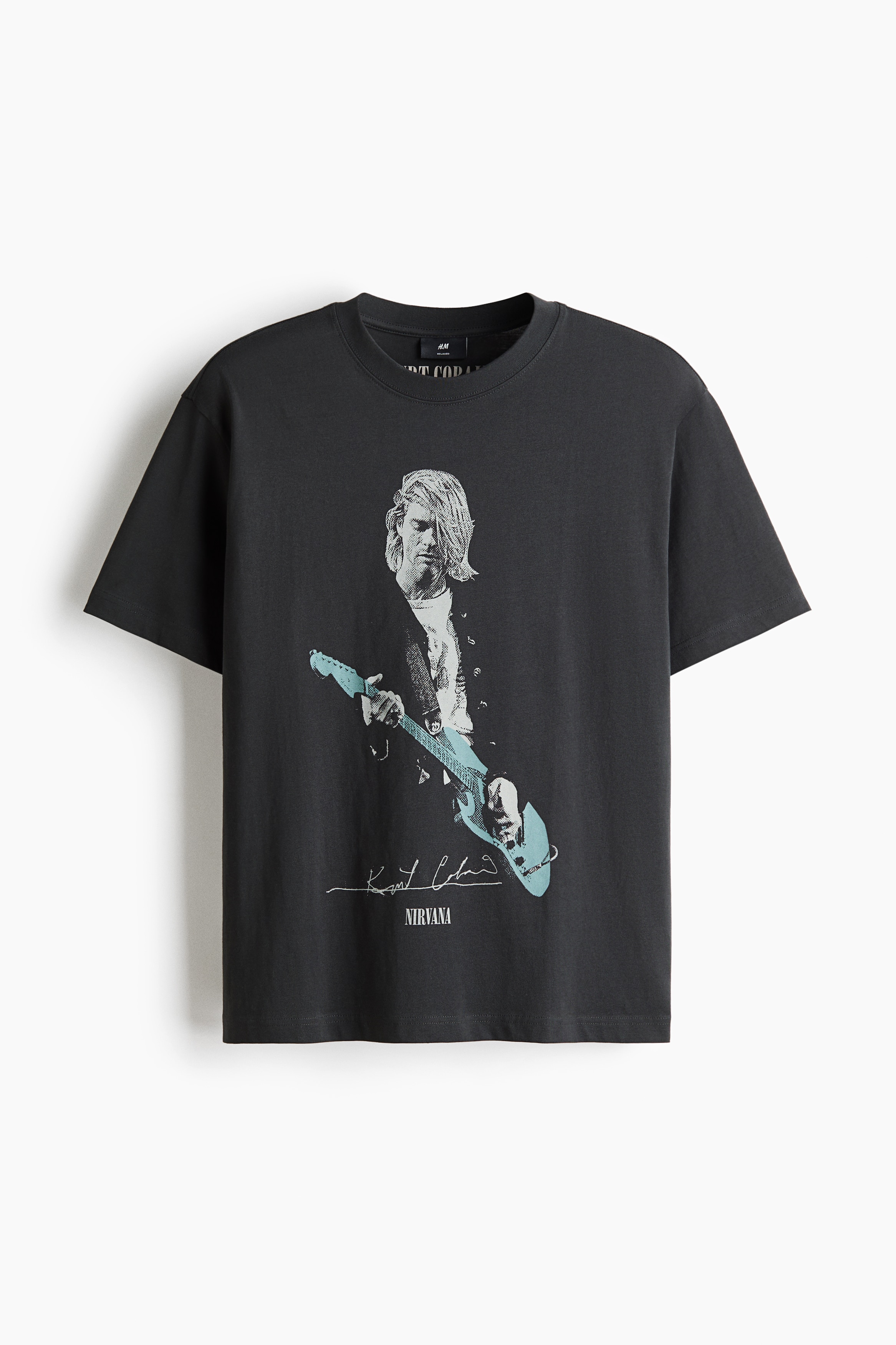 ルーズフィットTシャツ - ダークグレー／Nirvana | H&M JP