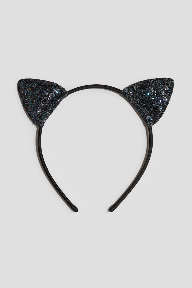 Appliquéd Hairband - Black - 1