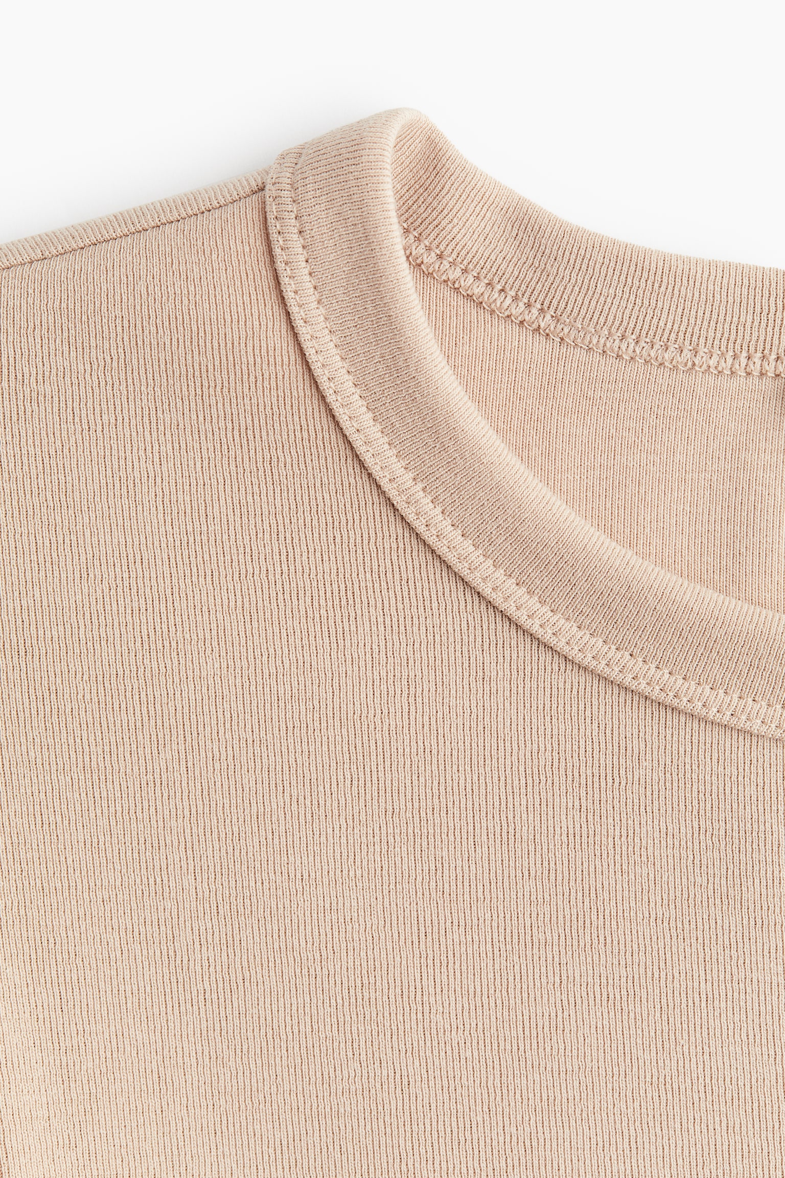 Long-sleeved jersey top - Light beige - 3