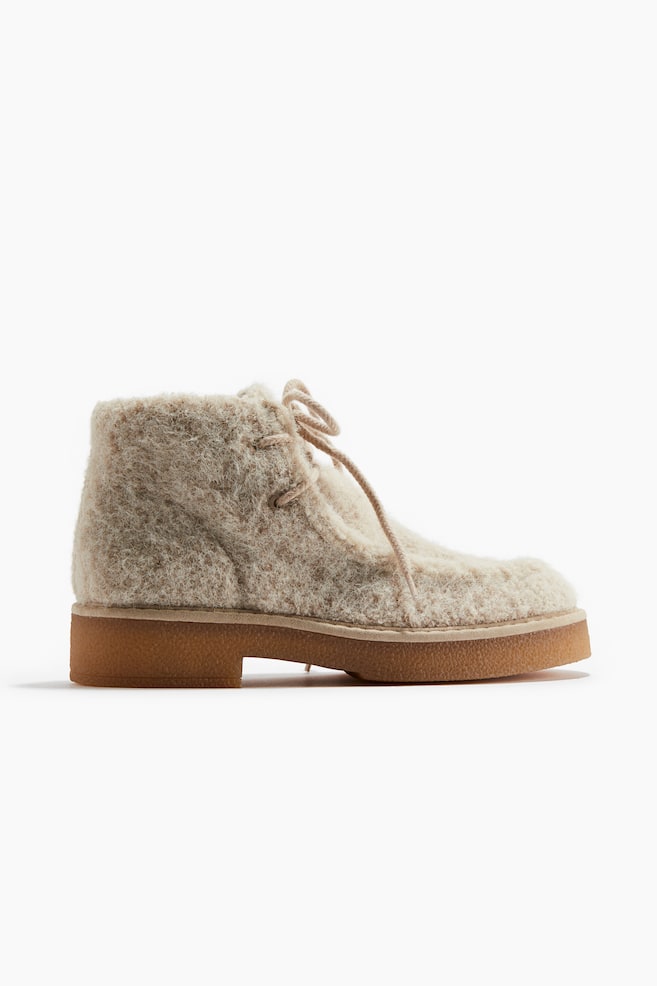 Lace-Up Boots - Light beige/Beige/leopard print/Dark brown - 1