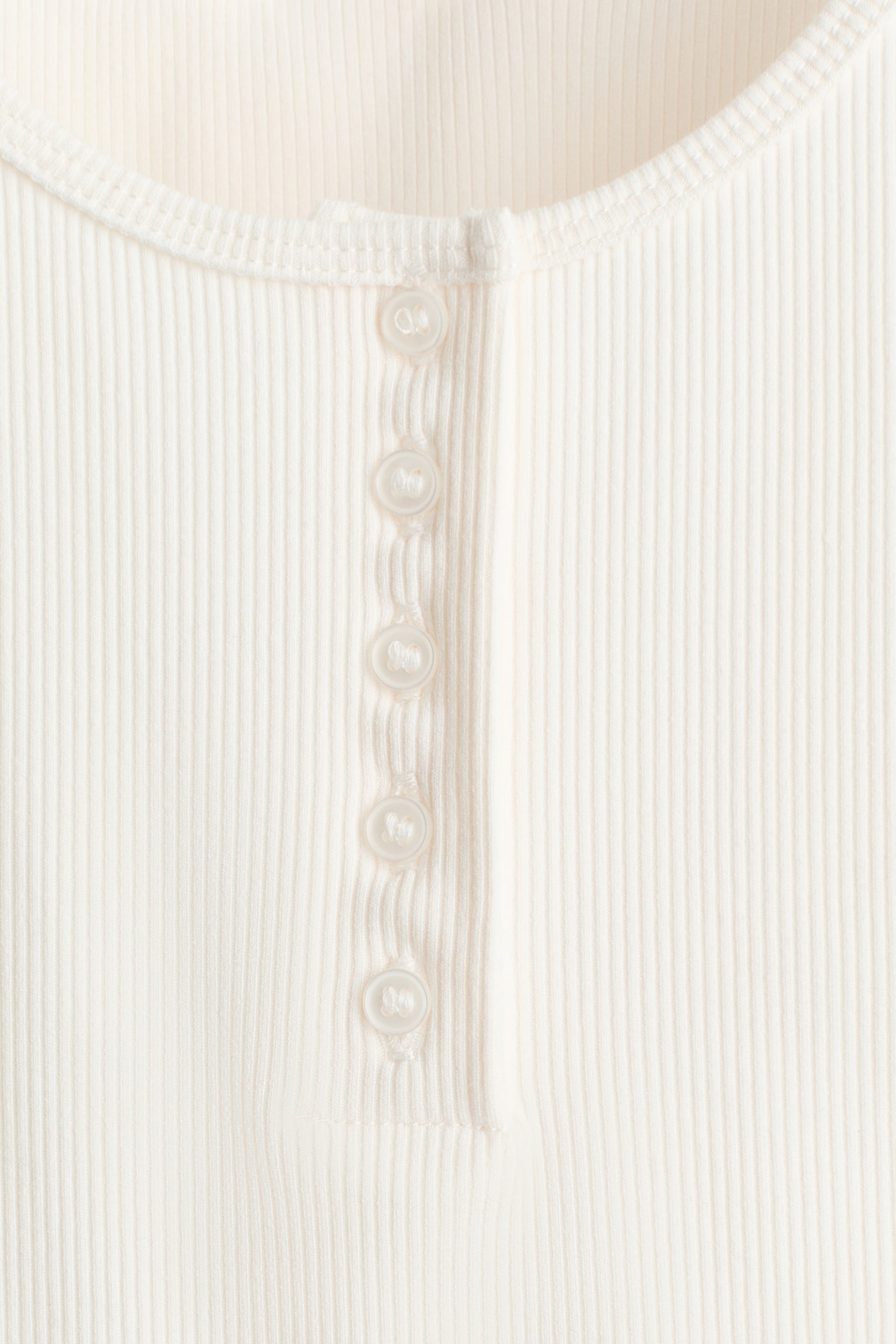 Ribbed thong body - White/Dark brown - 5