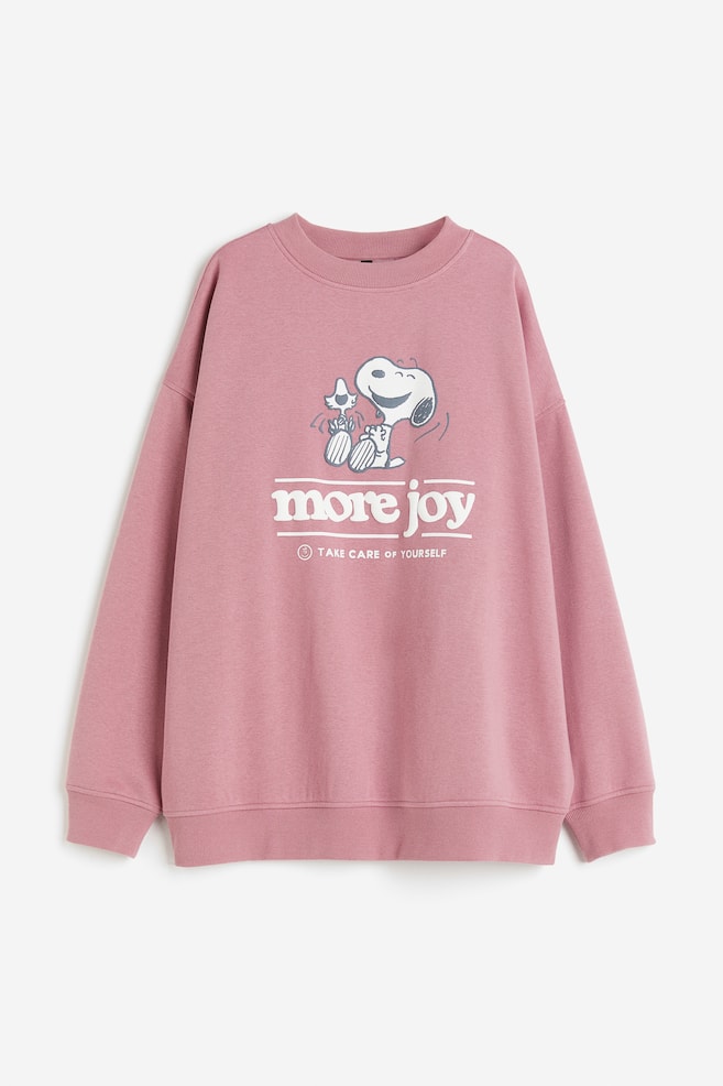 Oversized printed sweatshirt - Dusty pink/Snoopy/White/Formula 1/Cream/Mickey Mouse/Navy blue/Oxford University/dc/dc/dc/dc - 1