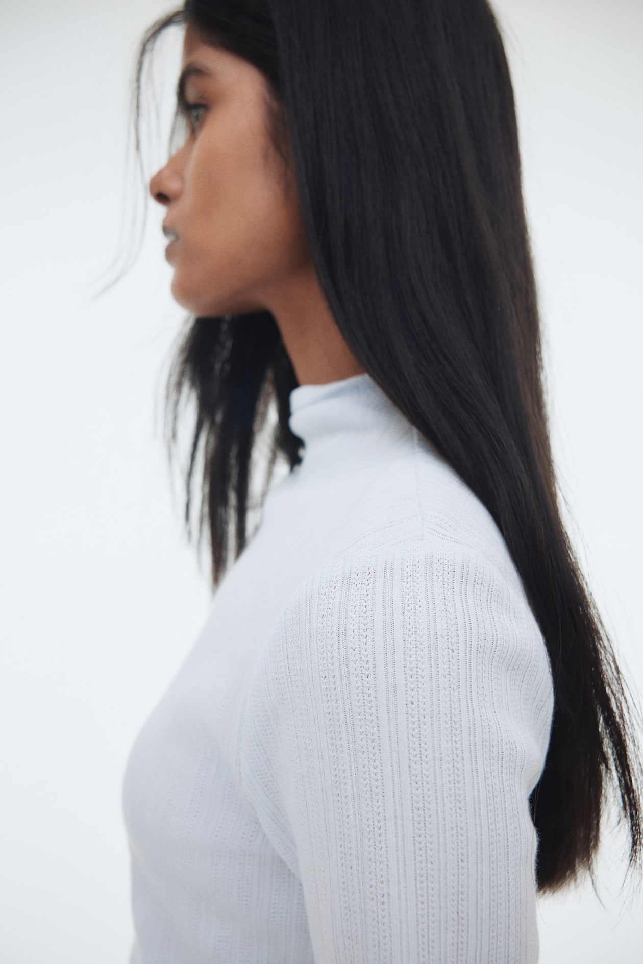 Ribbed Mock Turtleneck Top - image 4
