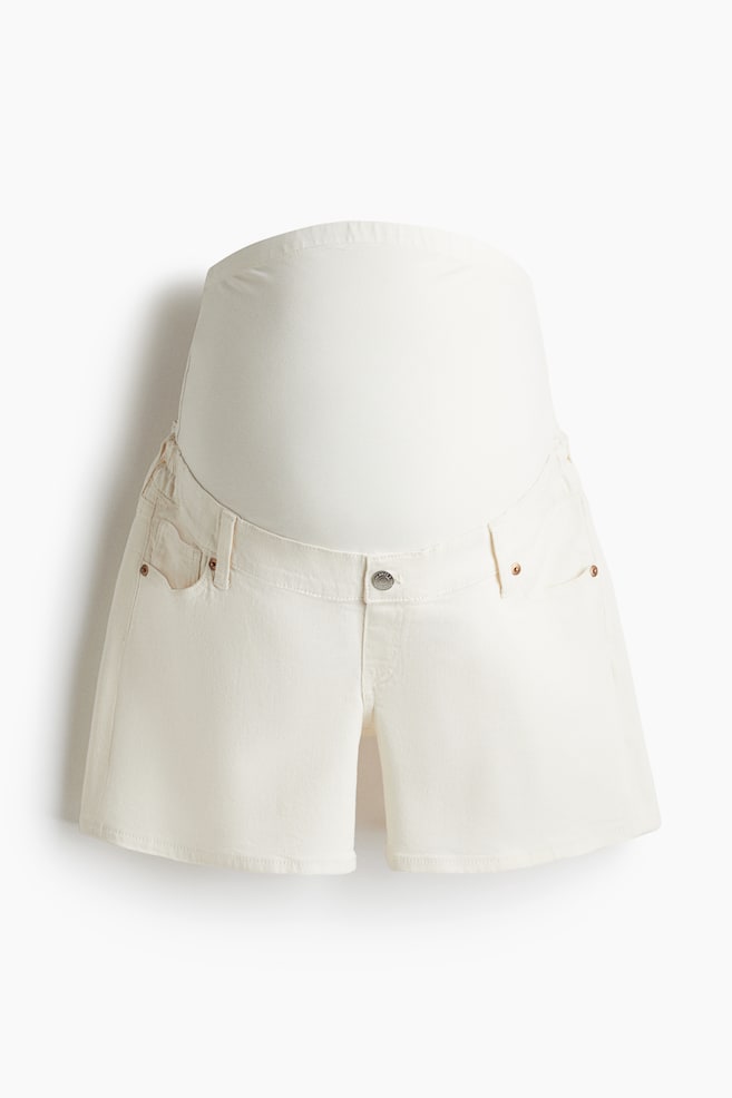 MAMA Short en denim - Blanc/Bleu denim - 1