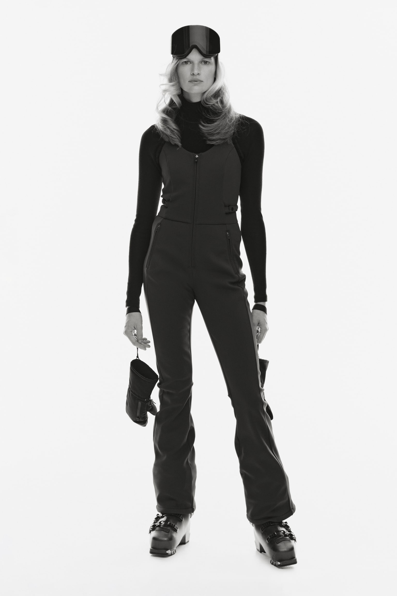 Женские брюки H&M Move Brushed-Inside Ski Bib, цвет: Тёмно-коричневый коричневый — фото 3