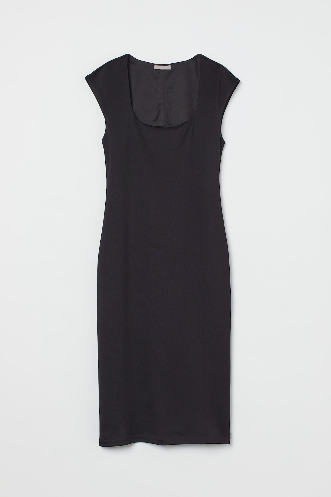 Fitted Dress - Square Neckline - Short sleeve - Black - Ladies | H&M US