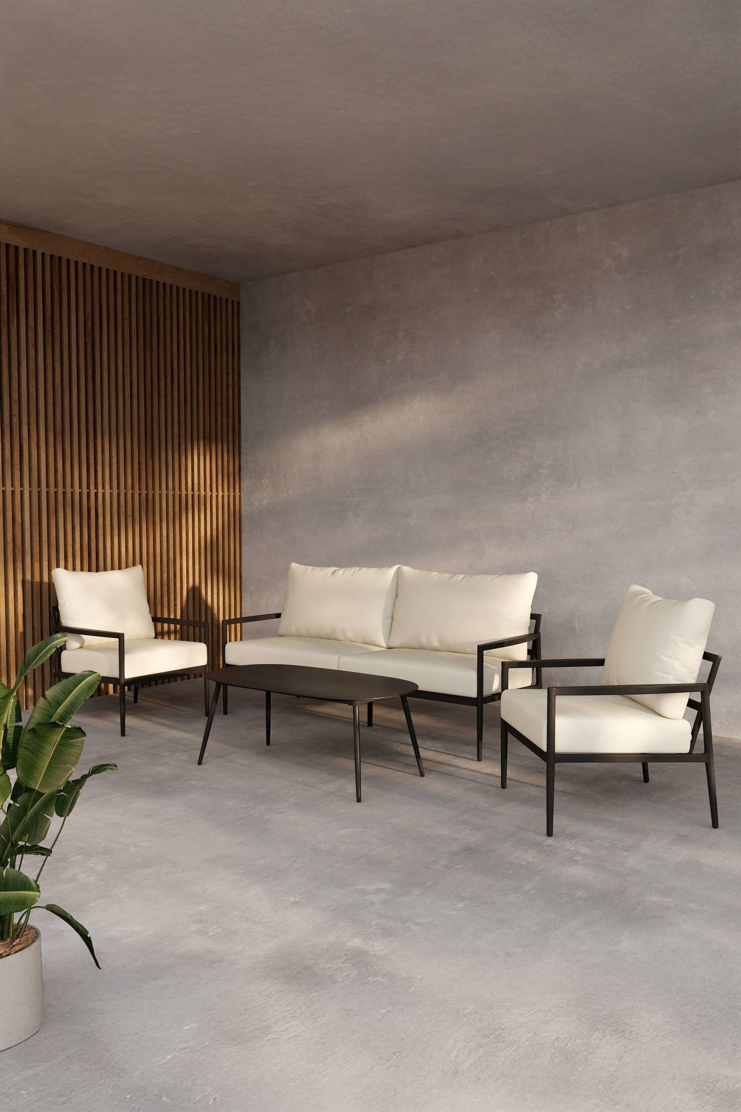 Conjunto De Lounge Taromina - Aluminio, Negro