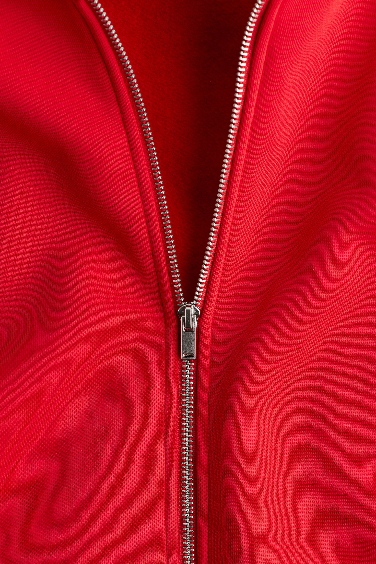 Zip-through sports hoodie - Red/Light grey marl - 5