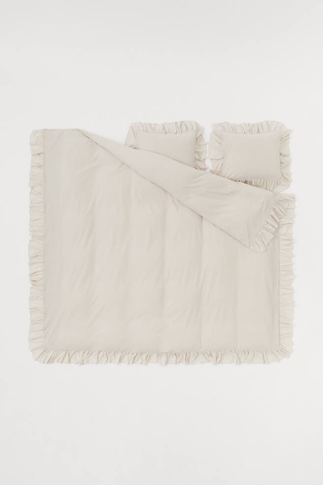 Flouncetrim duvet cover set Light beige Home All H&M GB