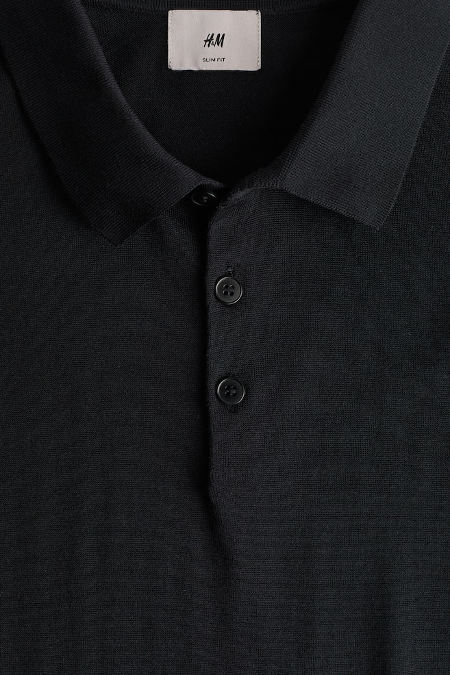 Poloshirt aus Seidenmix in Slim Fit - Schwarz/Marineblau/Dunkelgrau/Cremefarben - 2