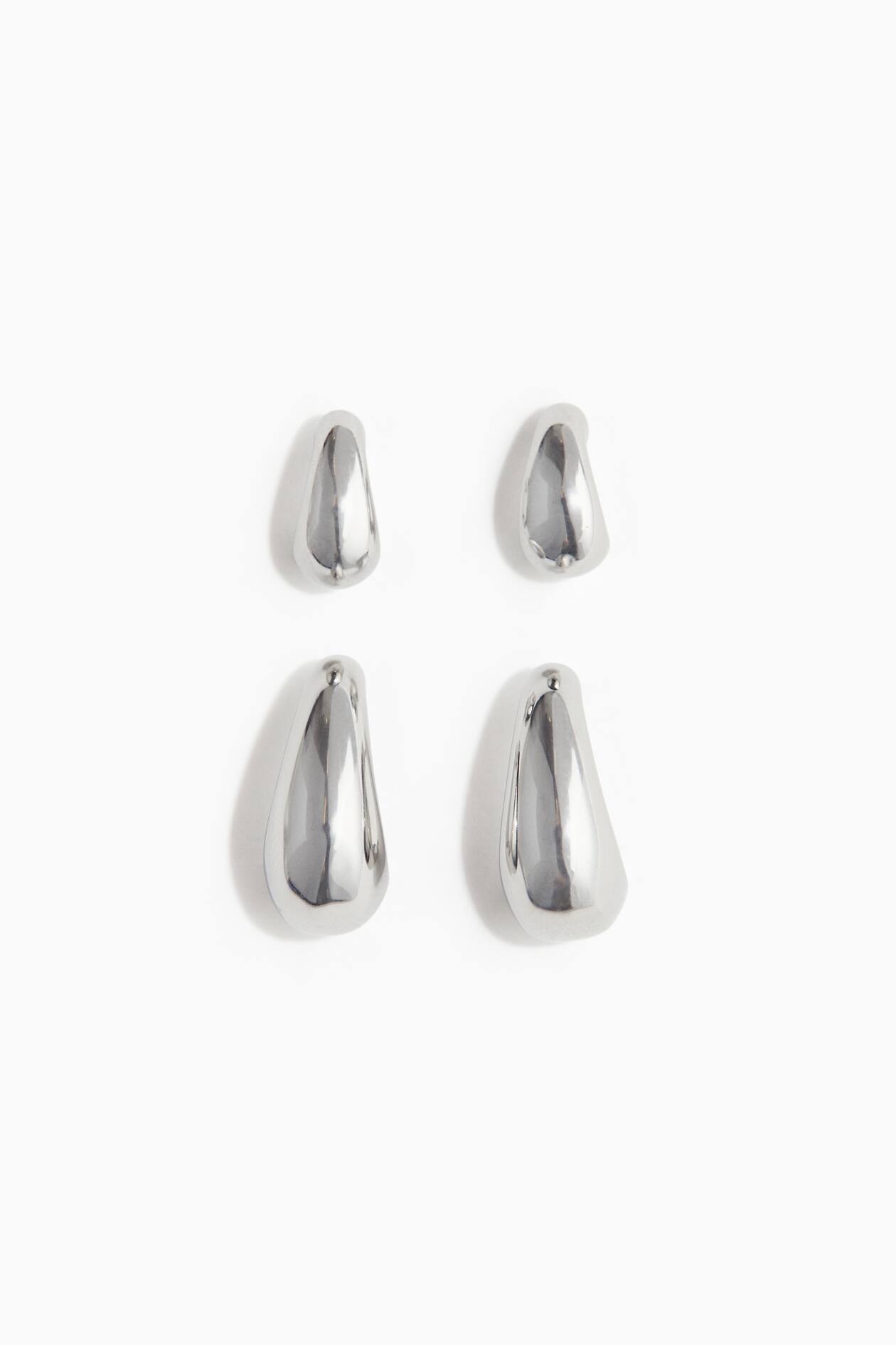 Boucles D'Oreilles Titane Pour Homme Et Femme - 2 Paires - Acier Inoxydable Noir Avec Zircone - Unisexe