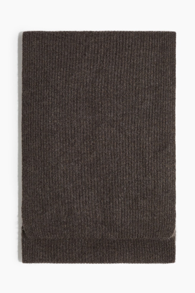 Ribbed cashmere scarf - Dark brown/Black/Grey - 1